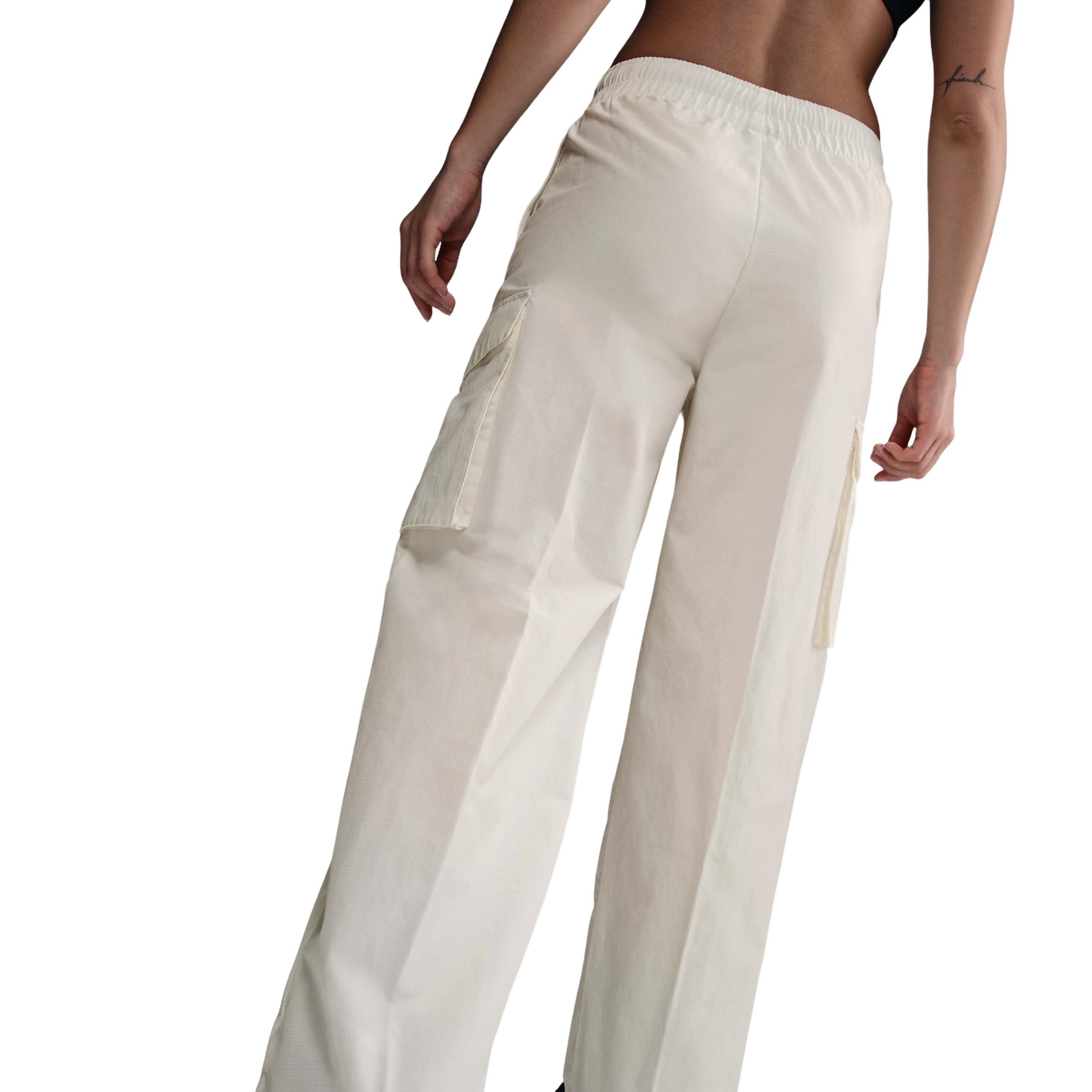 Nike Women's Sportswear Everything Woven Mid-Rise Cargo Pants -White - WHITE Thumbnail View 2