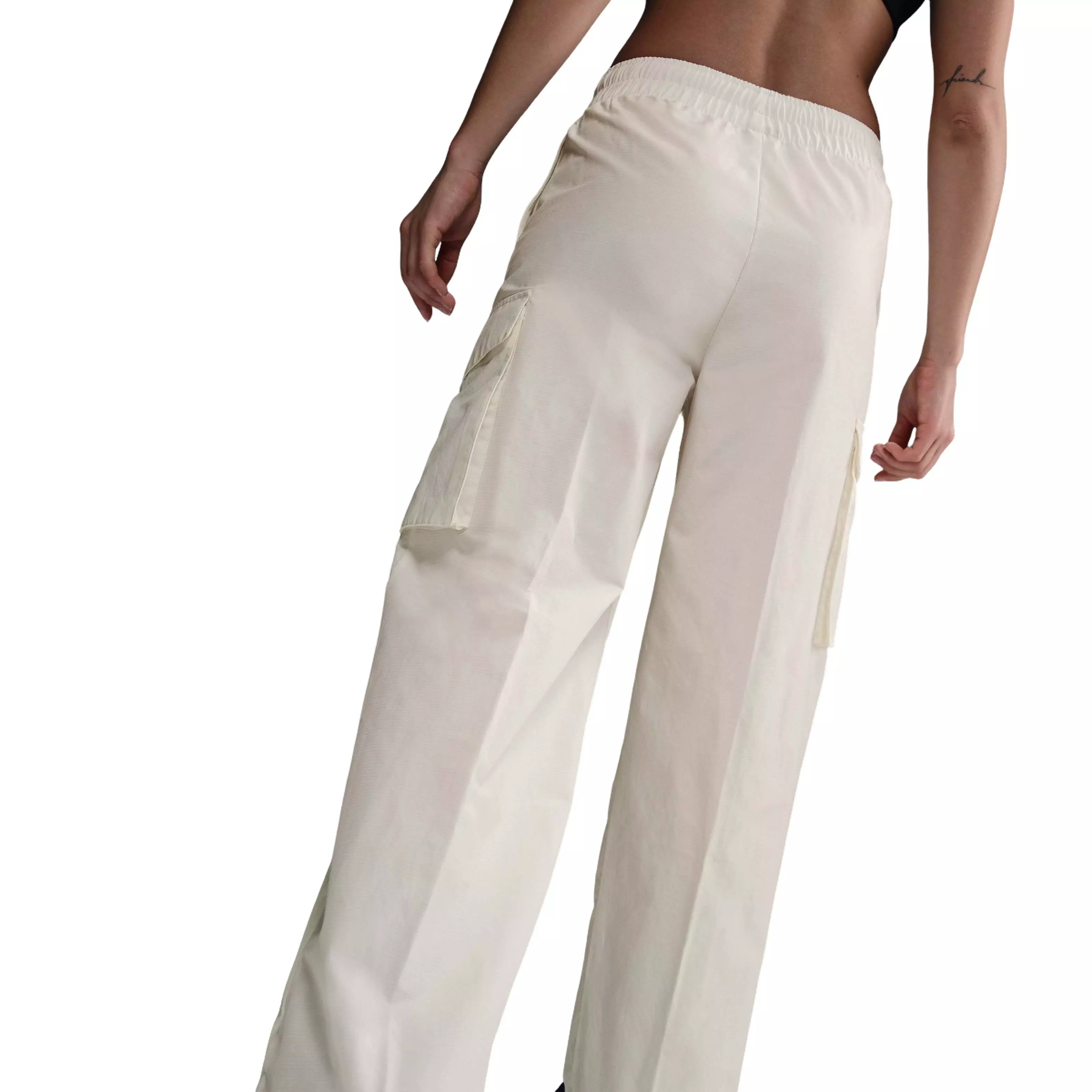 Nike Women's Sportswear Everything Woven Mid-Rise Cargo Pants -White - WHITE