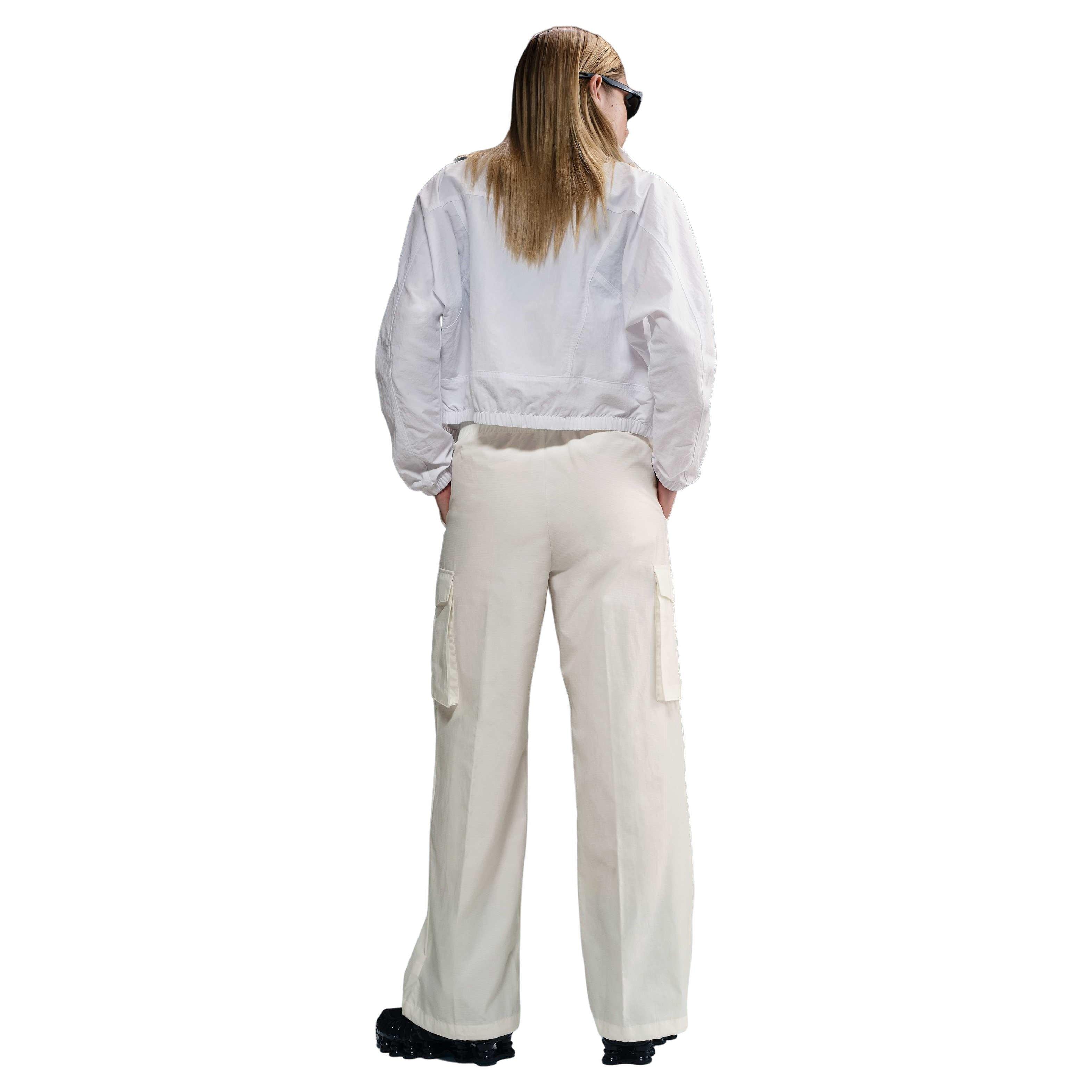 Nike Women's Sportswear Everything Woven Mid-Rise Cargo Pants - White - WHITE Thumbnail View 4