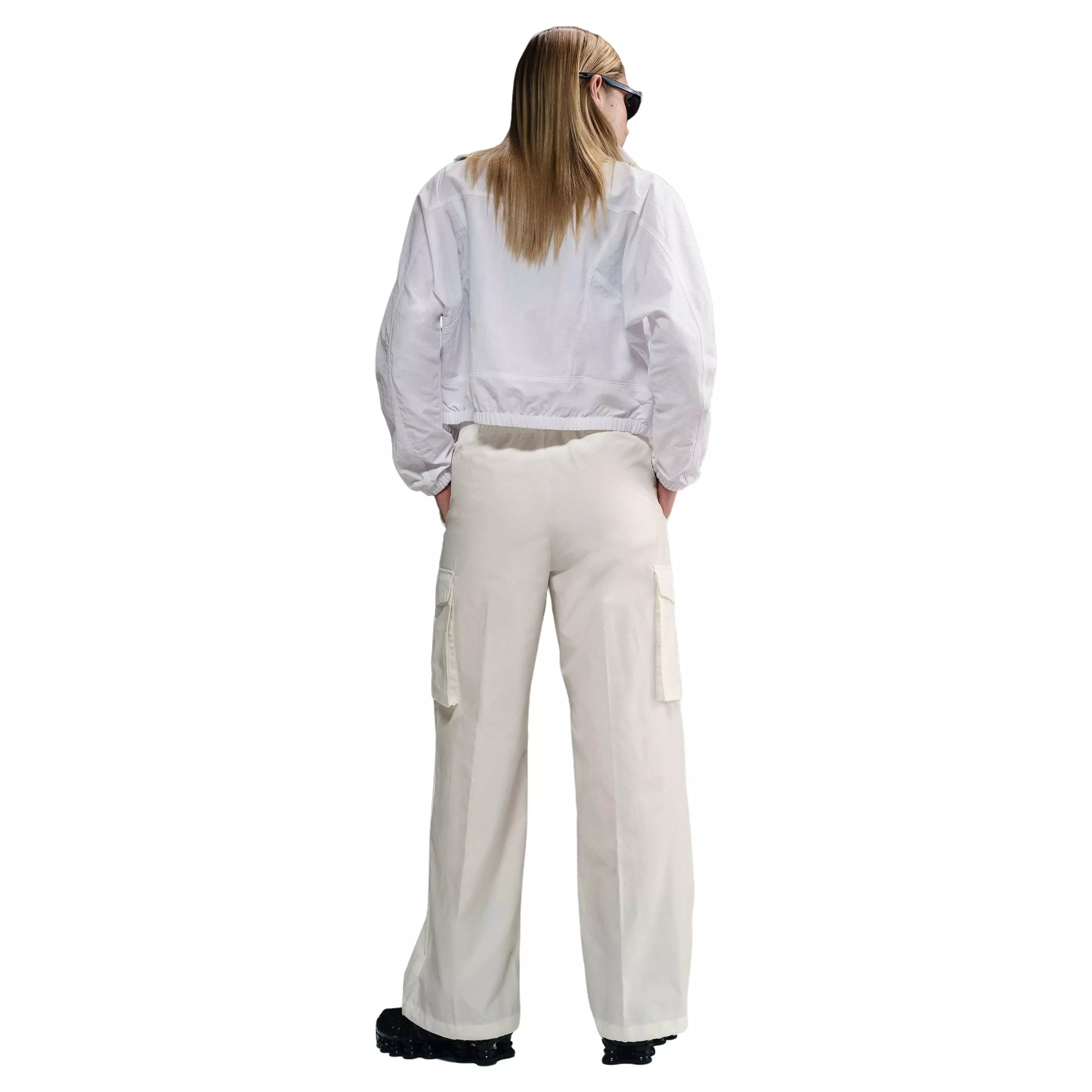 Nike Women's Sportswear Everything Woven Mid-Rise Cargo Pants -White - WHITE