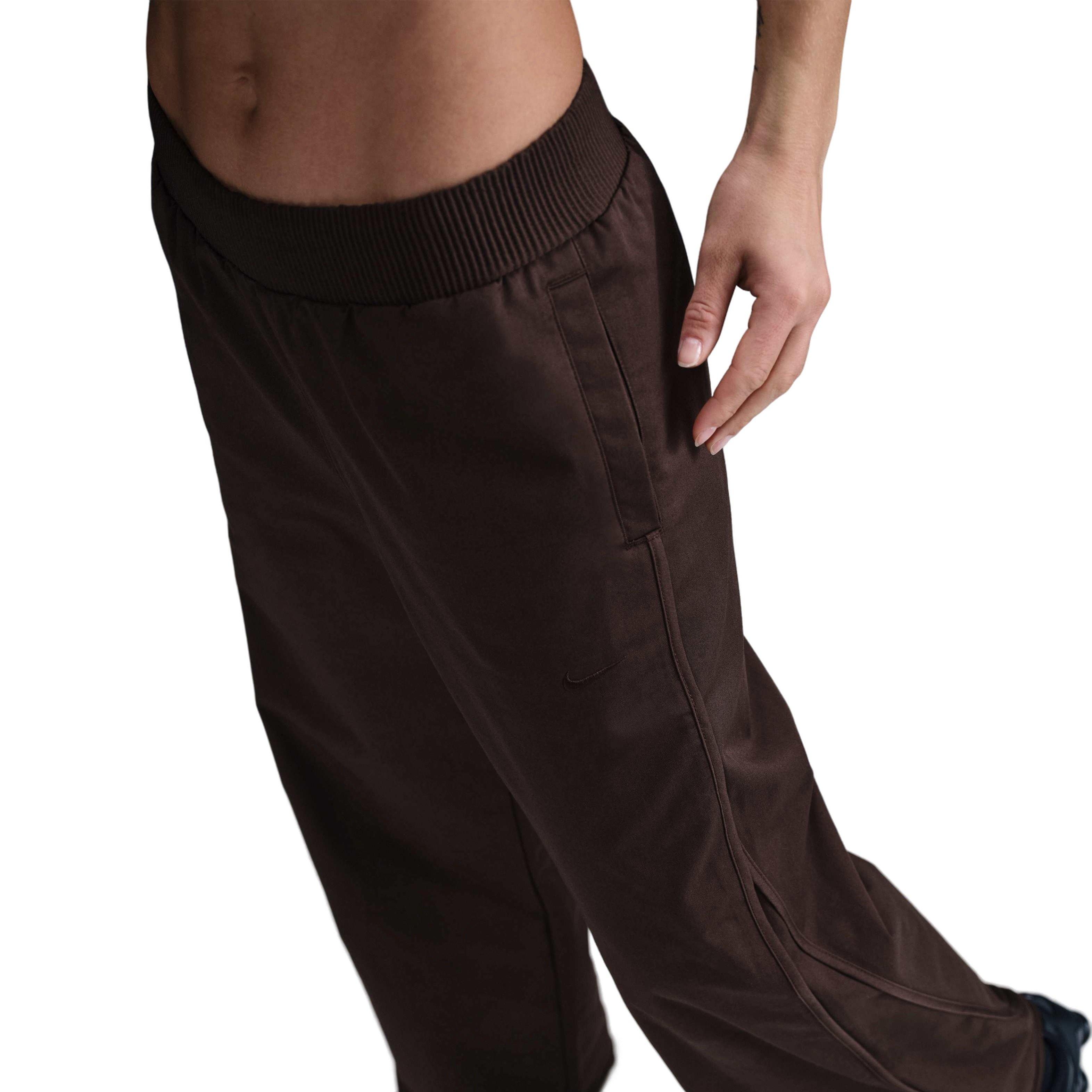 Nike Women's Sportswear Collection Mid-Rise Twill Track Pants -Brown - BROWN Thumbnail View 5