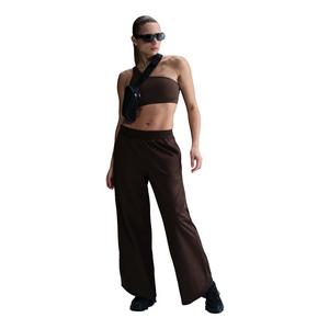 Nike Women's Sportswear Collection Mid-Rise Twill Track Pants -Brown