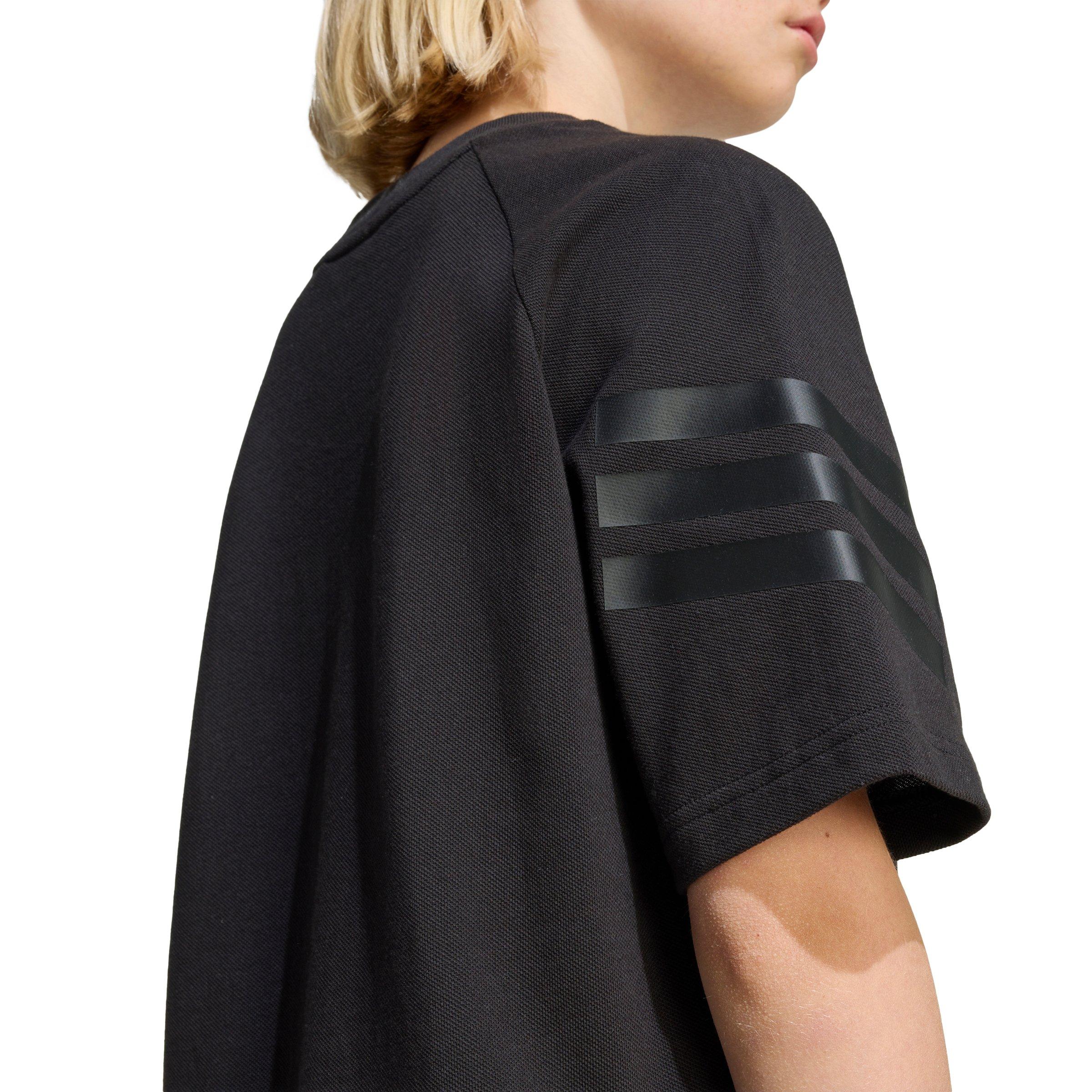 adidas Future Icons Big Kids' Black 3-Stripes T-Shirt