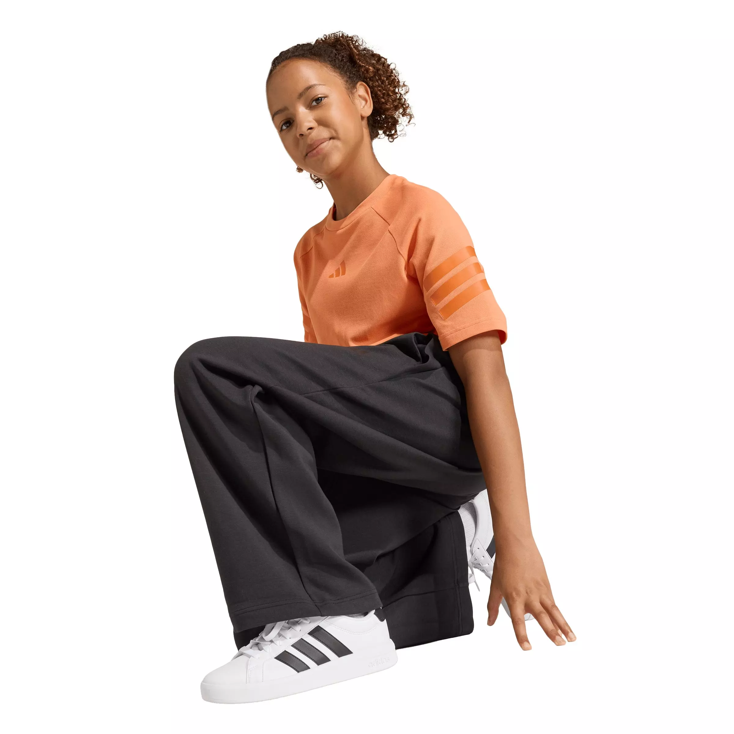 adidas Big Kids' Future Icons Wide Leg Tracksuit Bottoms - Black - BLACK