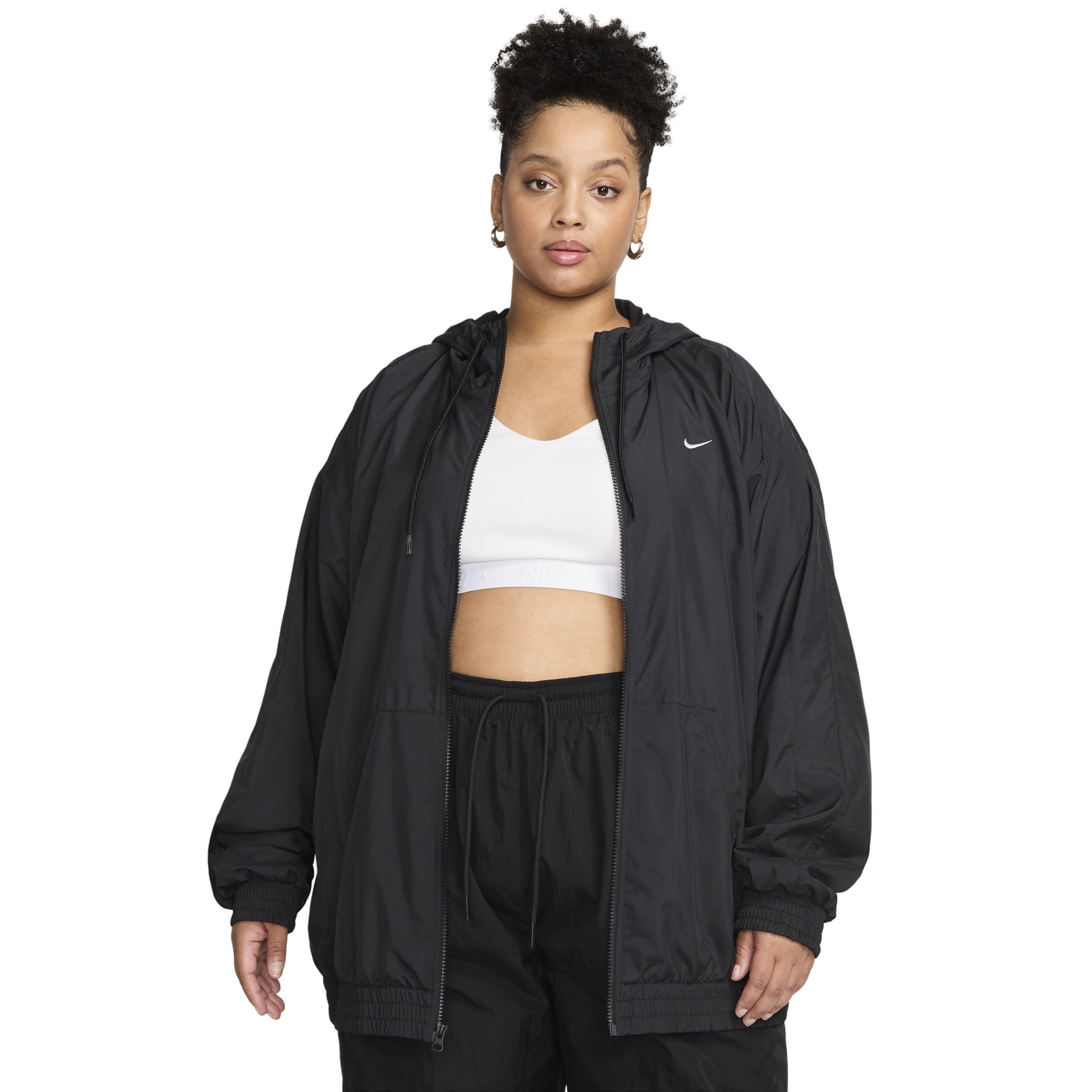 Nike Women's Sportswear Essential UV Woven Hooded Jacket - Black - BLACK Thumbnail View 1