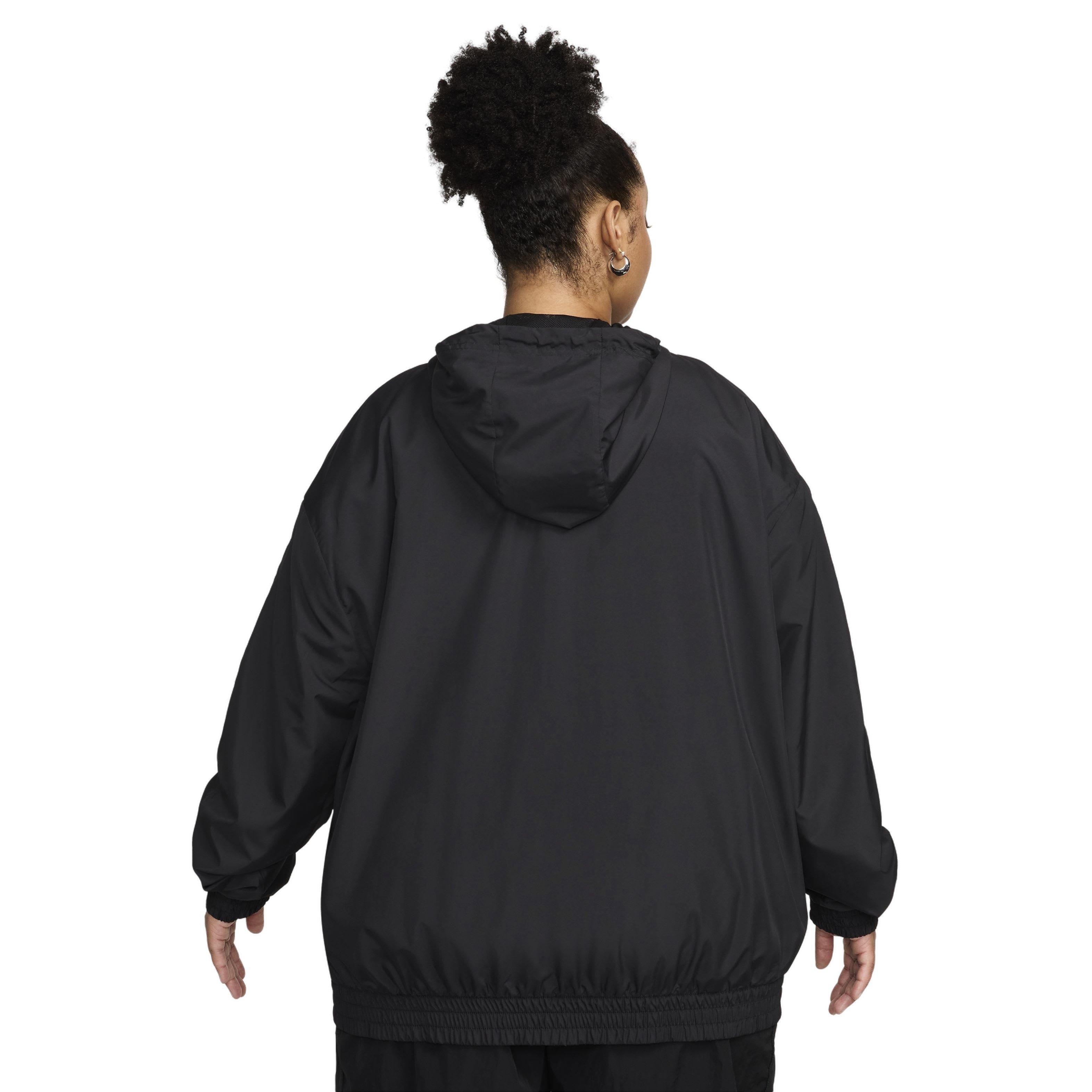 Nike Women's Sportswear Essential UV Woven Hooded Jacket - Black - BLACK Thumbnail View 2