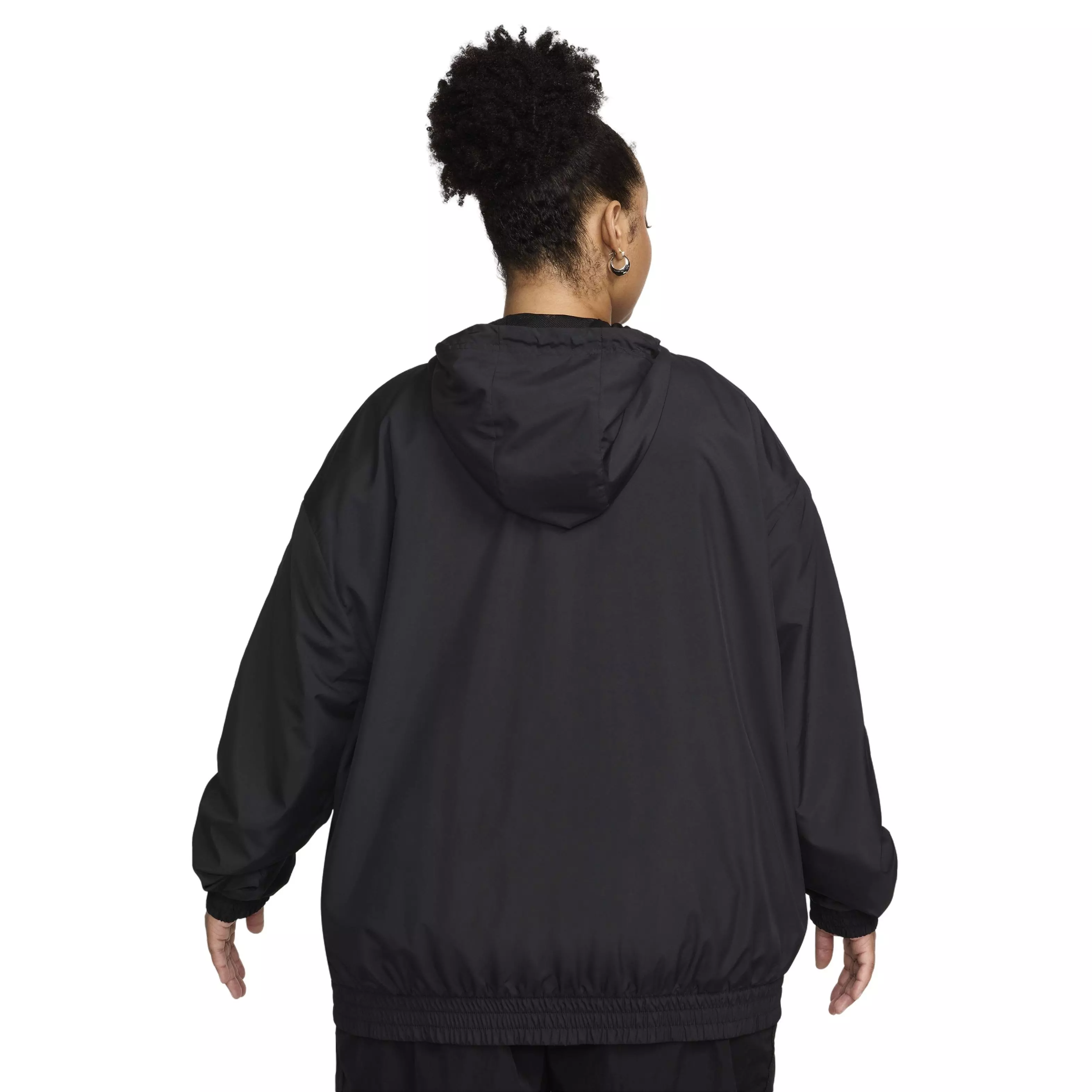 Nike Women's Sportswear Essential UV Woven Hooded Jacket -Black - BLACK