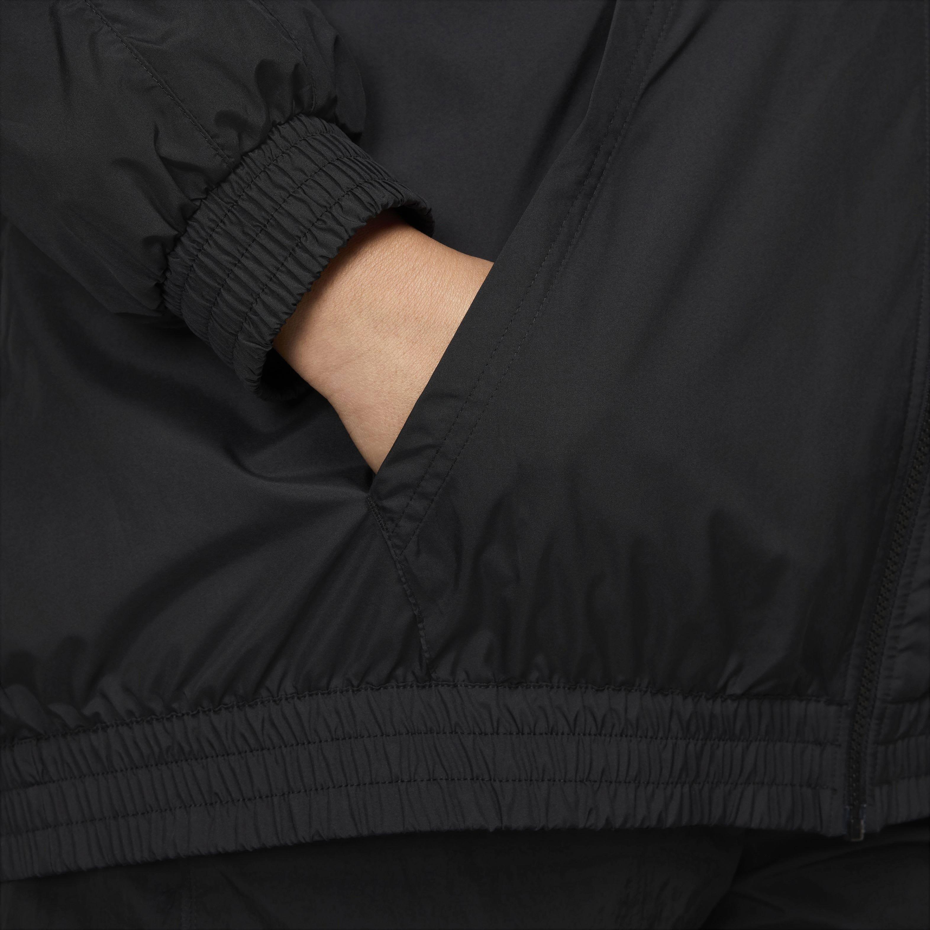 Nike Women's Sportswear Essential UV Woven Hooded Jacket - Black - BLACK Thumbnail View 5