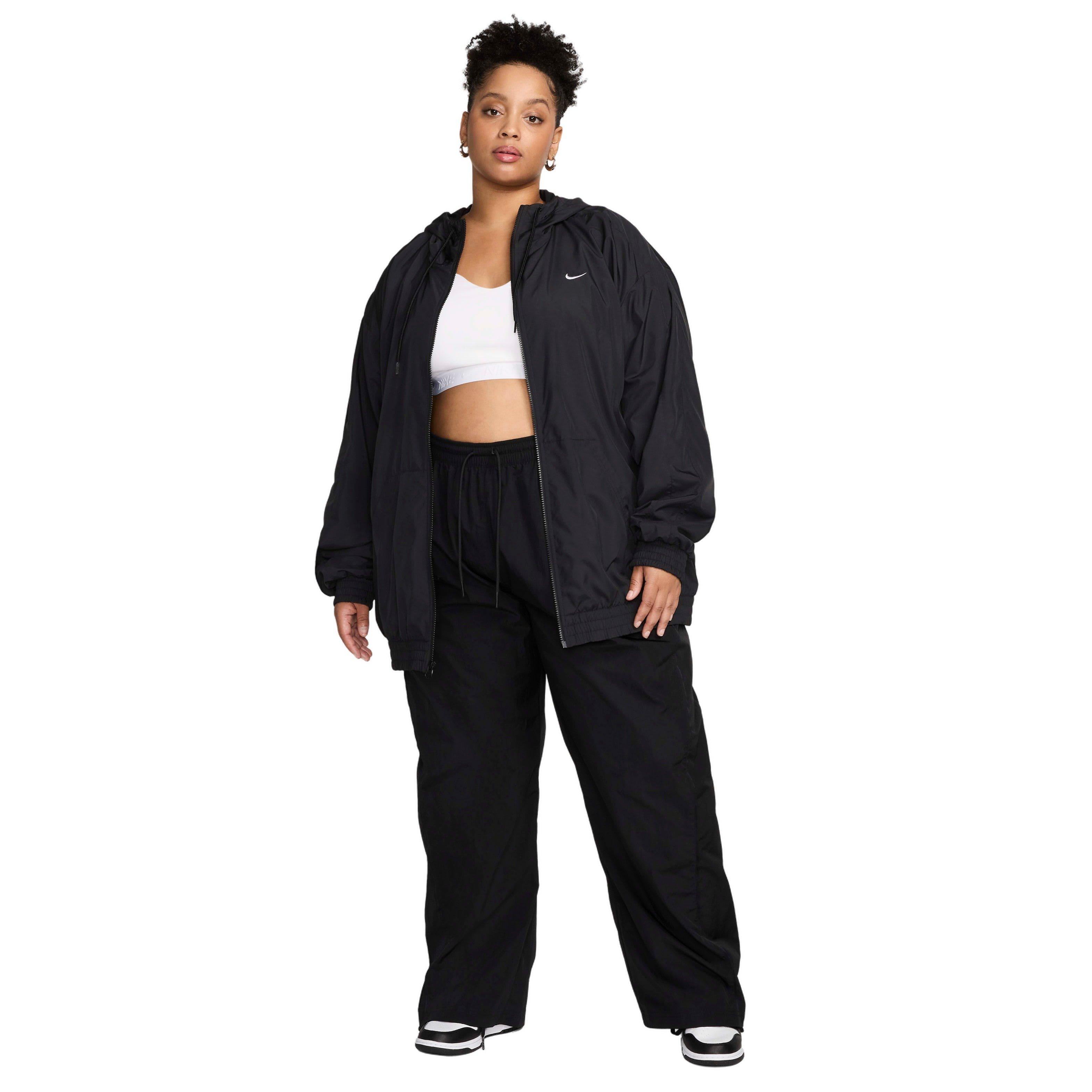 Nike Women's Sportswear Essential UV Woven Hooded Jacket - Black - BLACK Thumbnail View 7