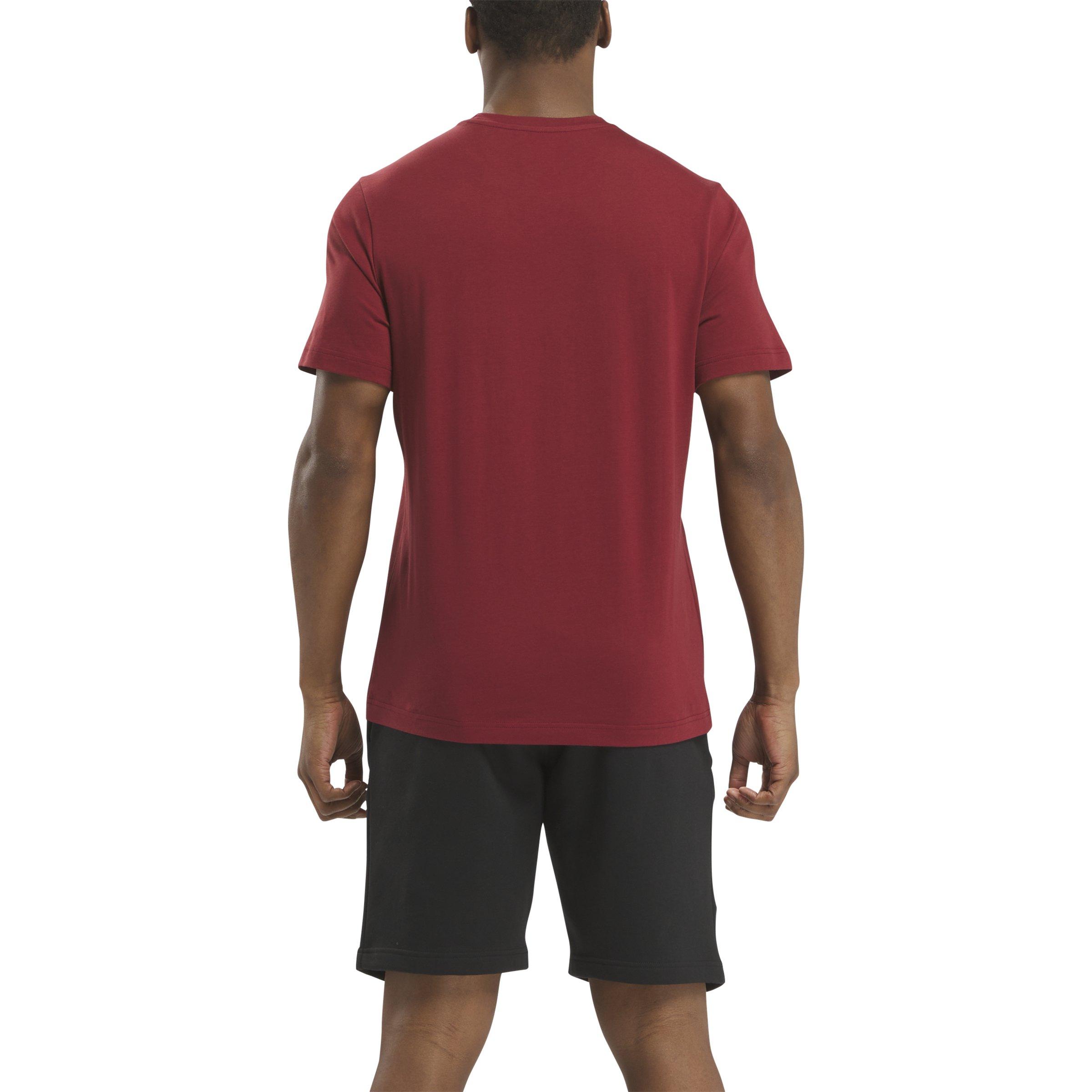 Reebok Men's Identity Big Stacked Logo Shirt-Maroon - MAROON Thumbnail View 2