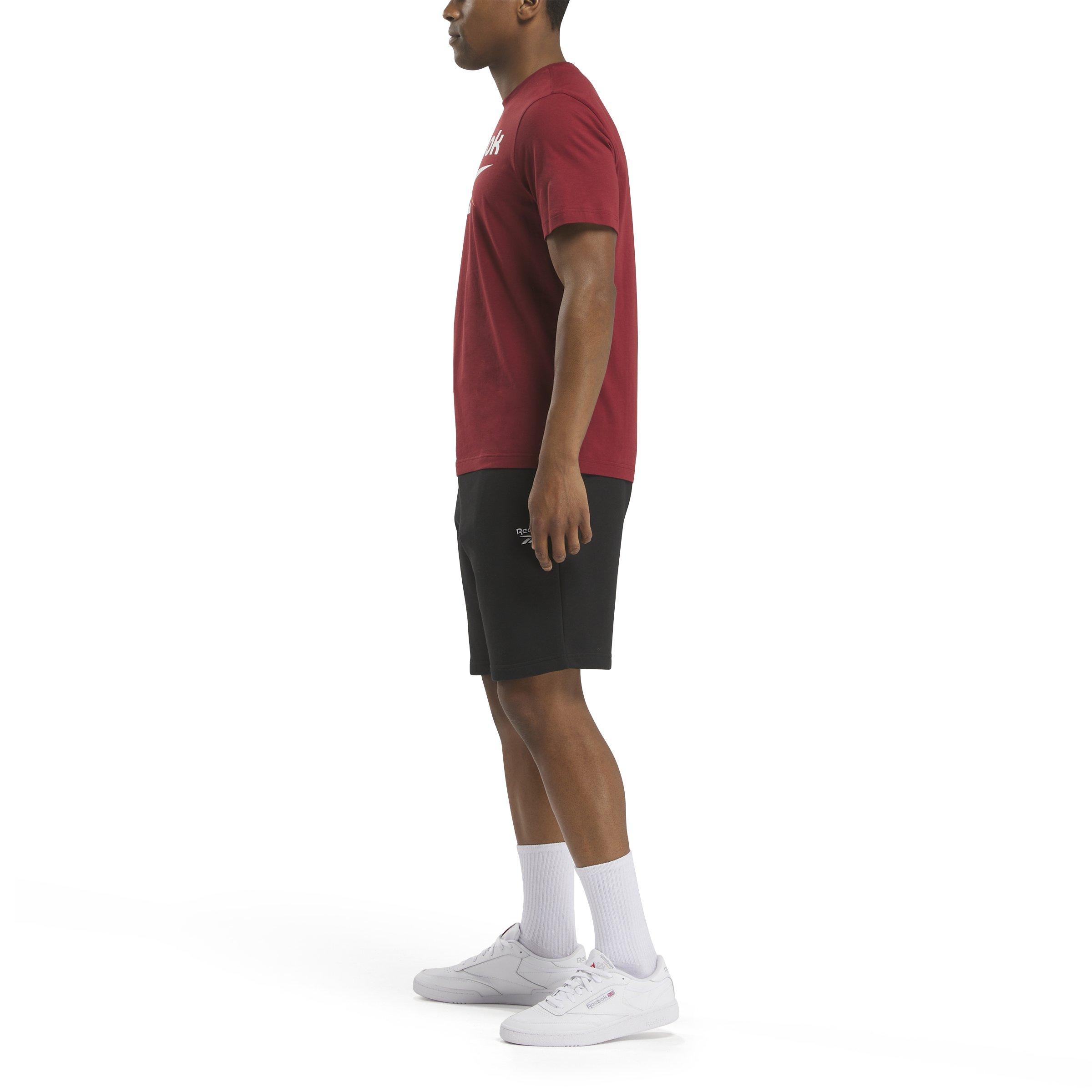 Reebok Men's Identity Big Stacked Logo Shirt-Maroon - MAROON Thumbnail View 3