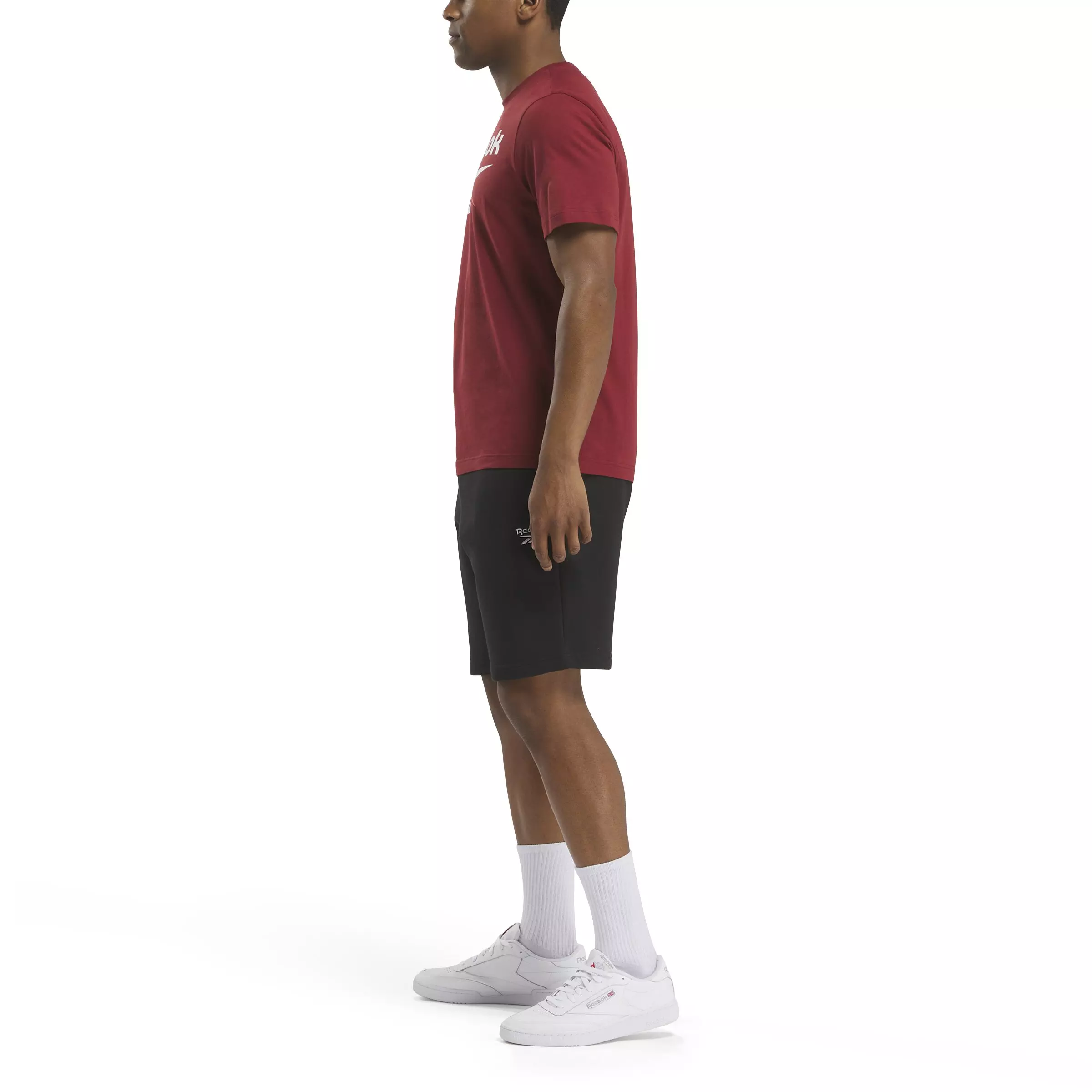 Reebok Men's Identity Big Stacked Logo Shirt-Maroon - MAROON