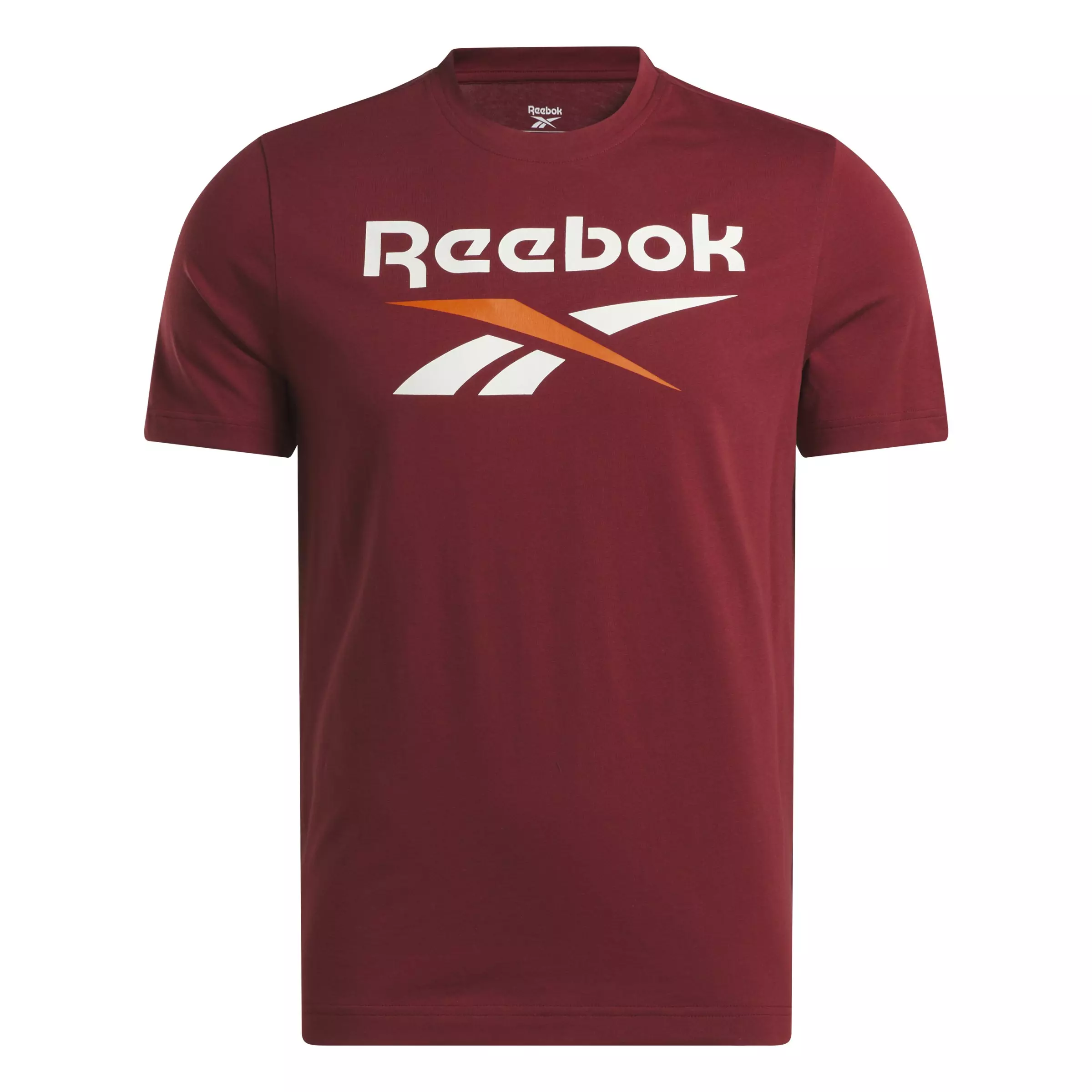 Reebok Men's Identity Big Stacked Logo Shirt-Maroon - MAROON