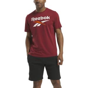 Reebok Men's Identity Big Stacked Logo Shirt-Maroon