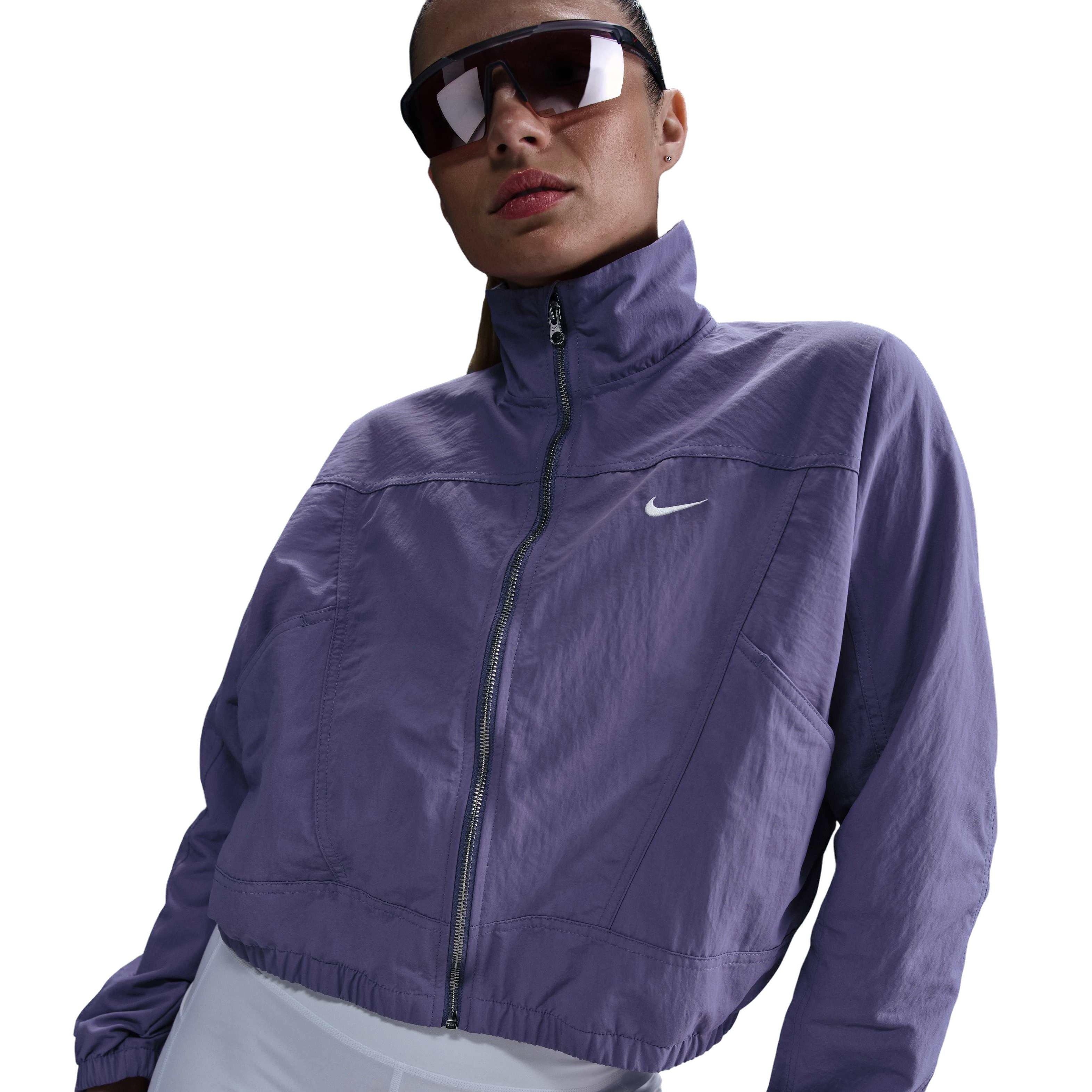Nike Women's Sportswear Everything Woven Repel Oversized UV Protection Jacket -Purple - PURPLE Thumbnail View 3