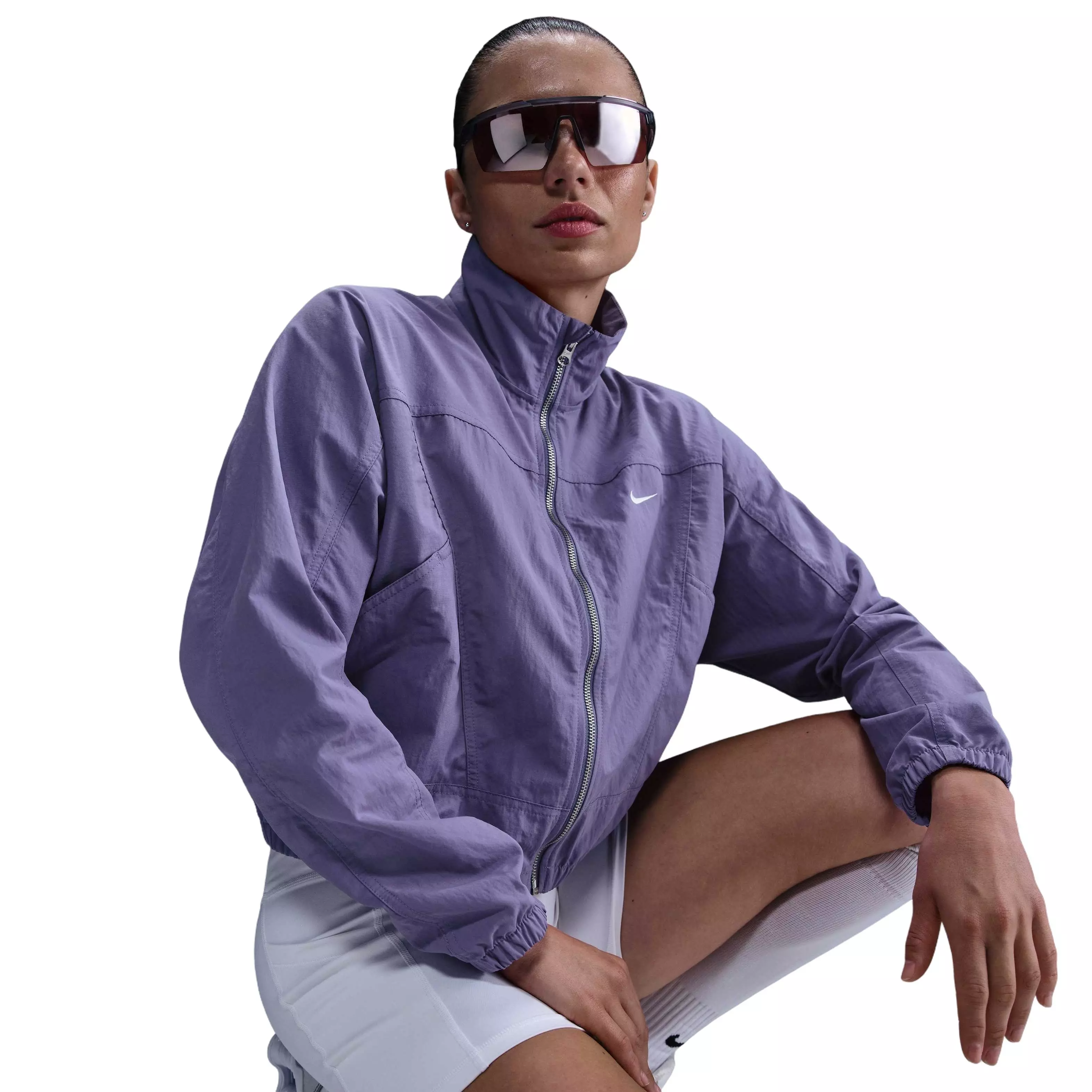 Nike Women's Sportswear Everything Woven Repel Oversized UV Protection Jacket - Purple - PURPLE
