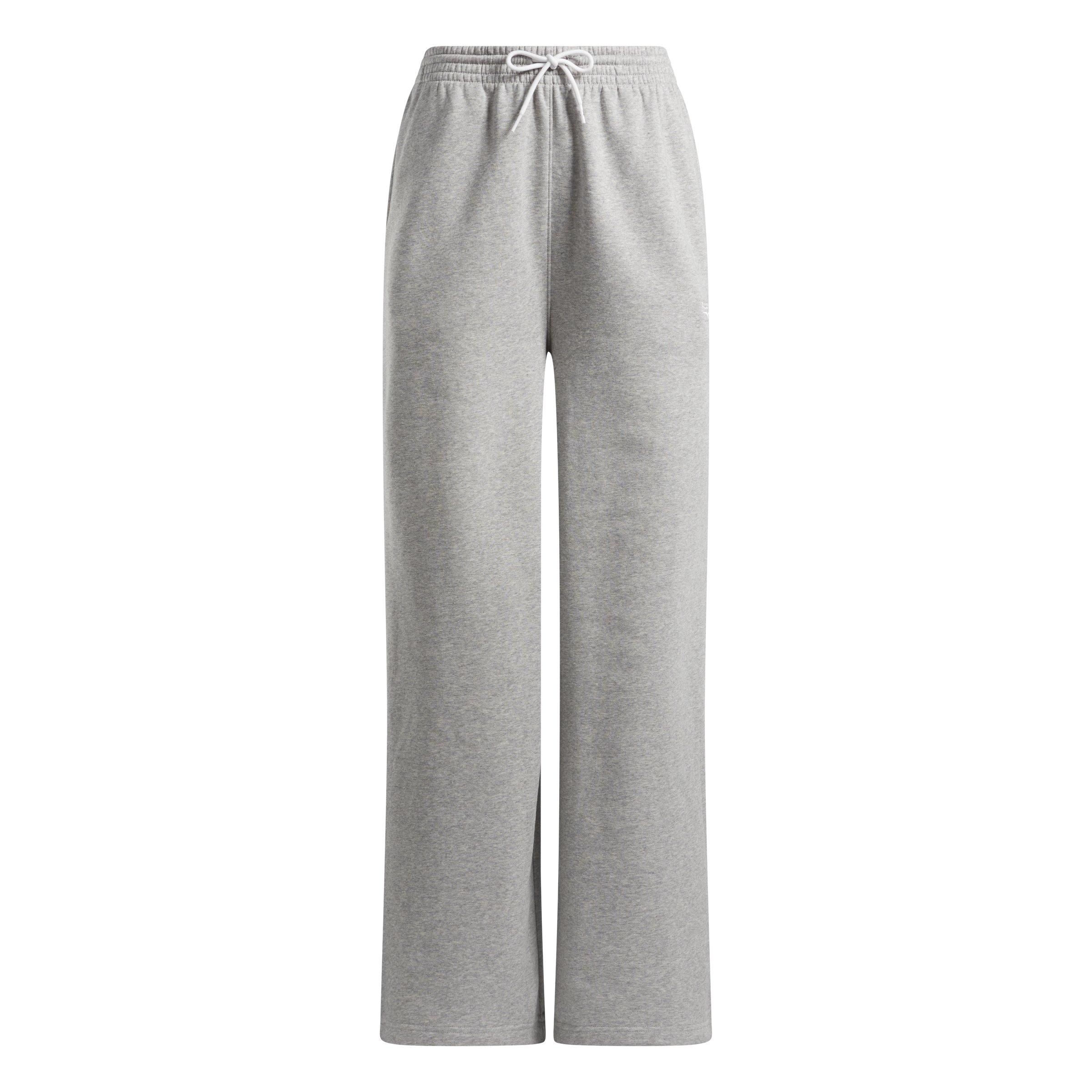 Reebok Women's Identity Small Logo Fleece Wide Leg Pants - GREY Thumbnail View 4