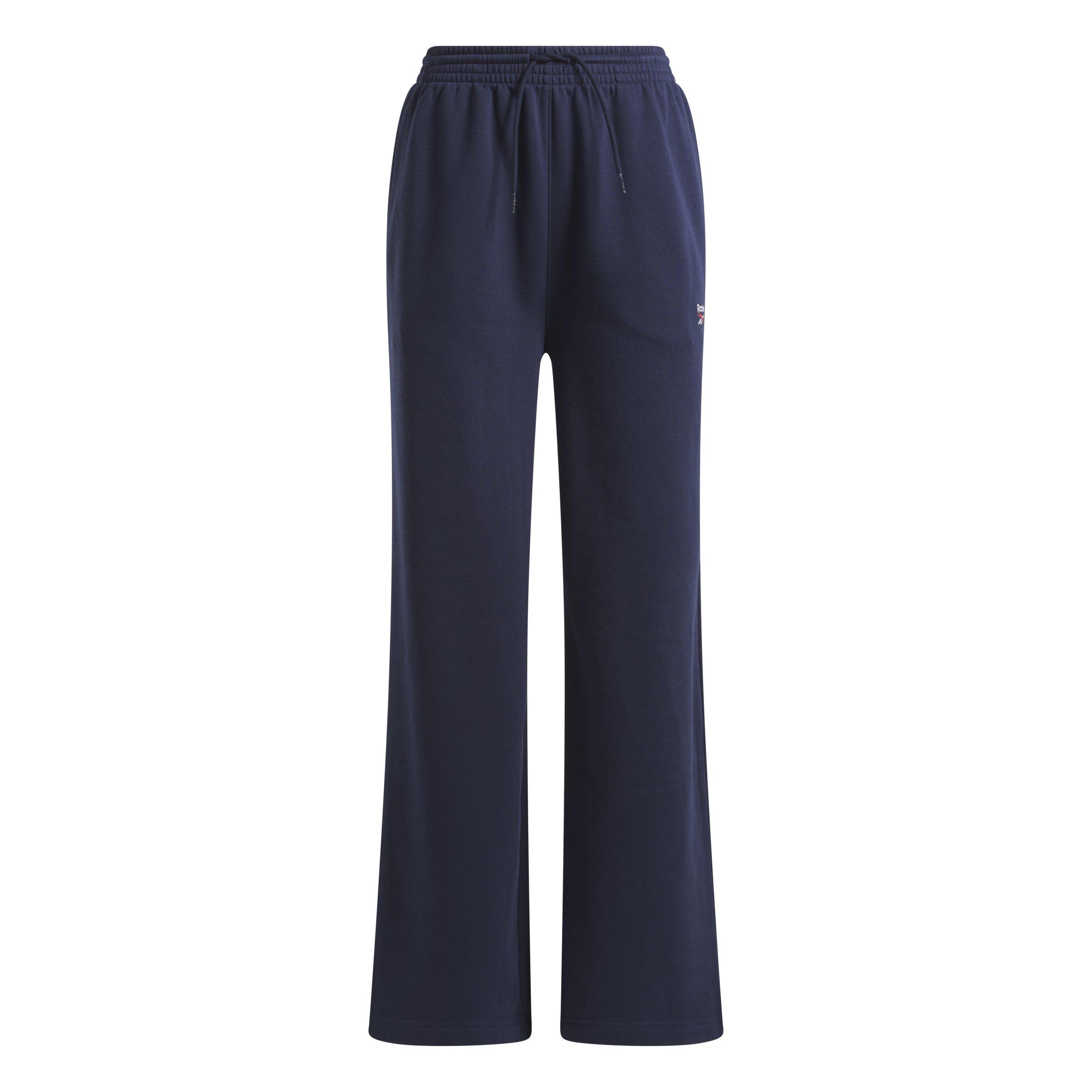 Reebok Women's Identity Small Logo Fleece Wide Leg Pants - NAVY Thumbnail View 4