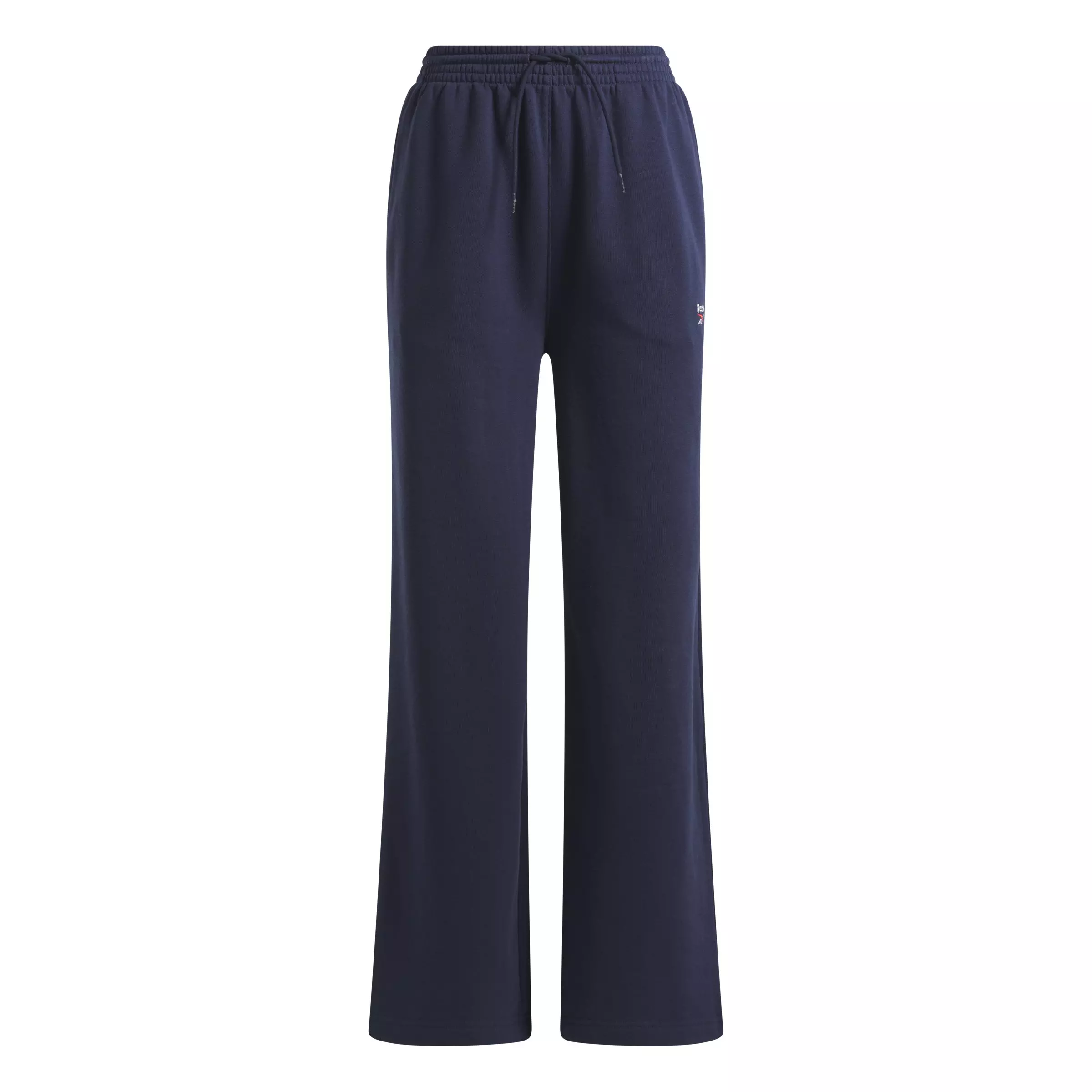Reebok Women's Identity Small Logo Fleece Wide Leg Pants - NAVY