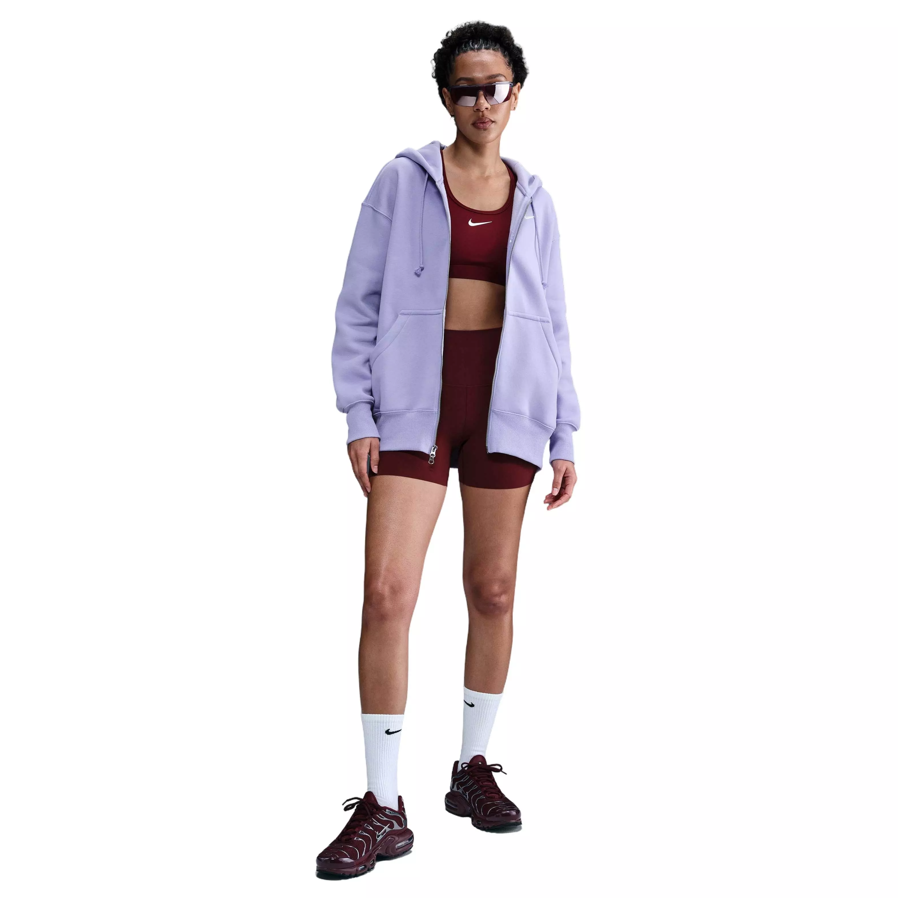 Nike Women's Sportswear Phoenix Fleece Oversized Full-Zip Jacket -Purple - PURPLE