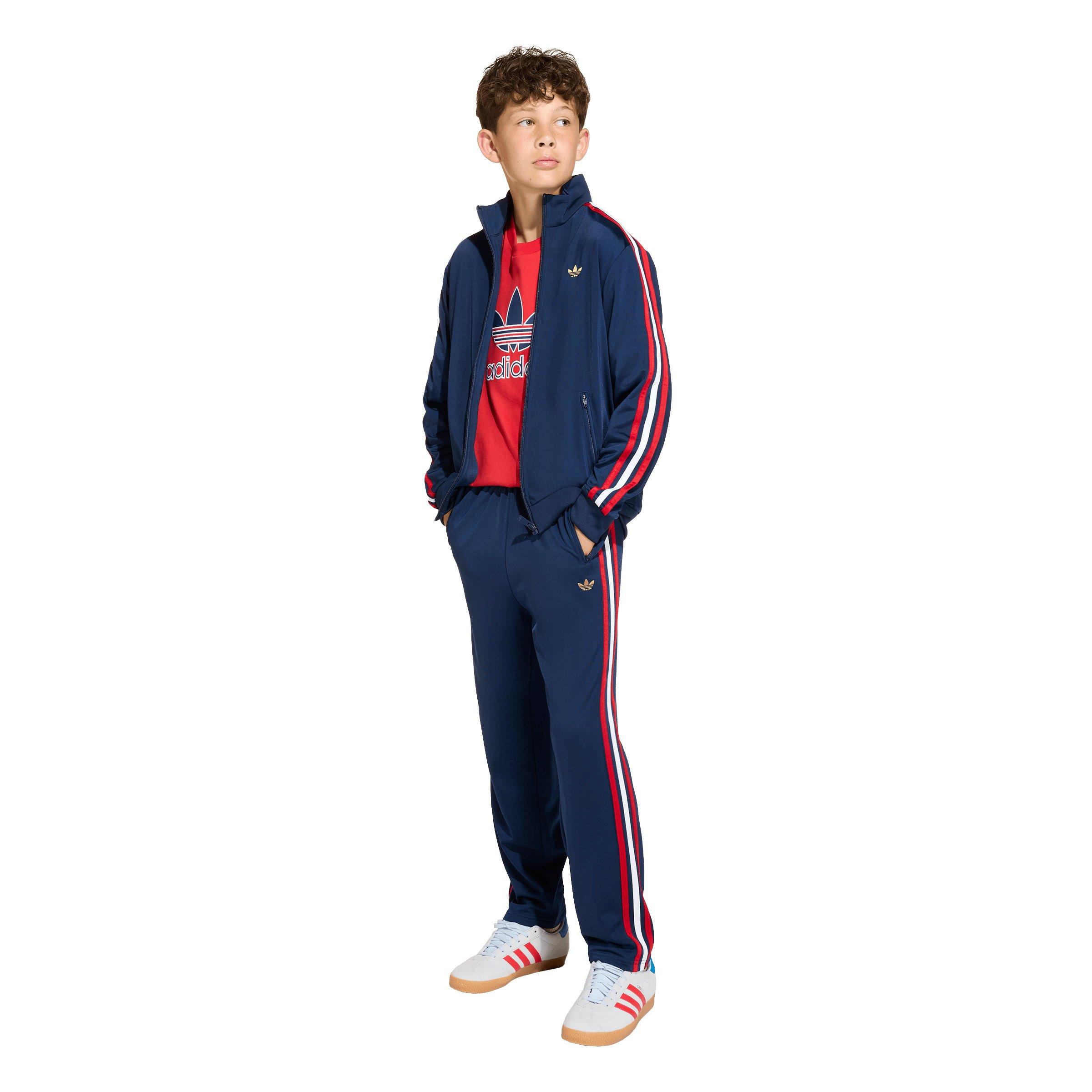 adidas Originals Big Boys' Firebird Tracksuit Bottoms - Dark Blue - DARK BLUE Thumbnail View 5