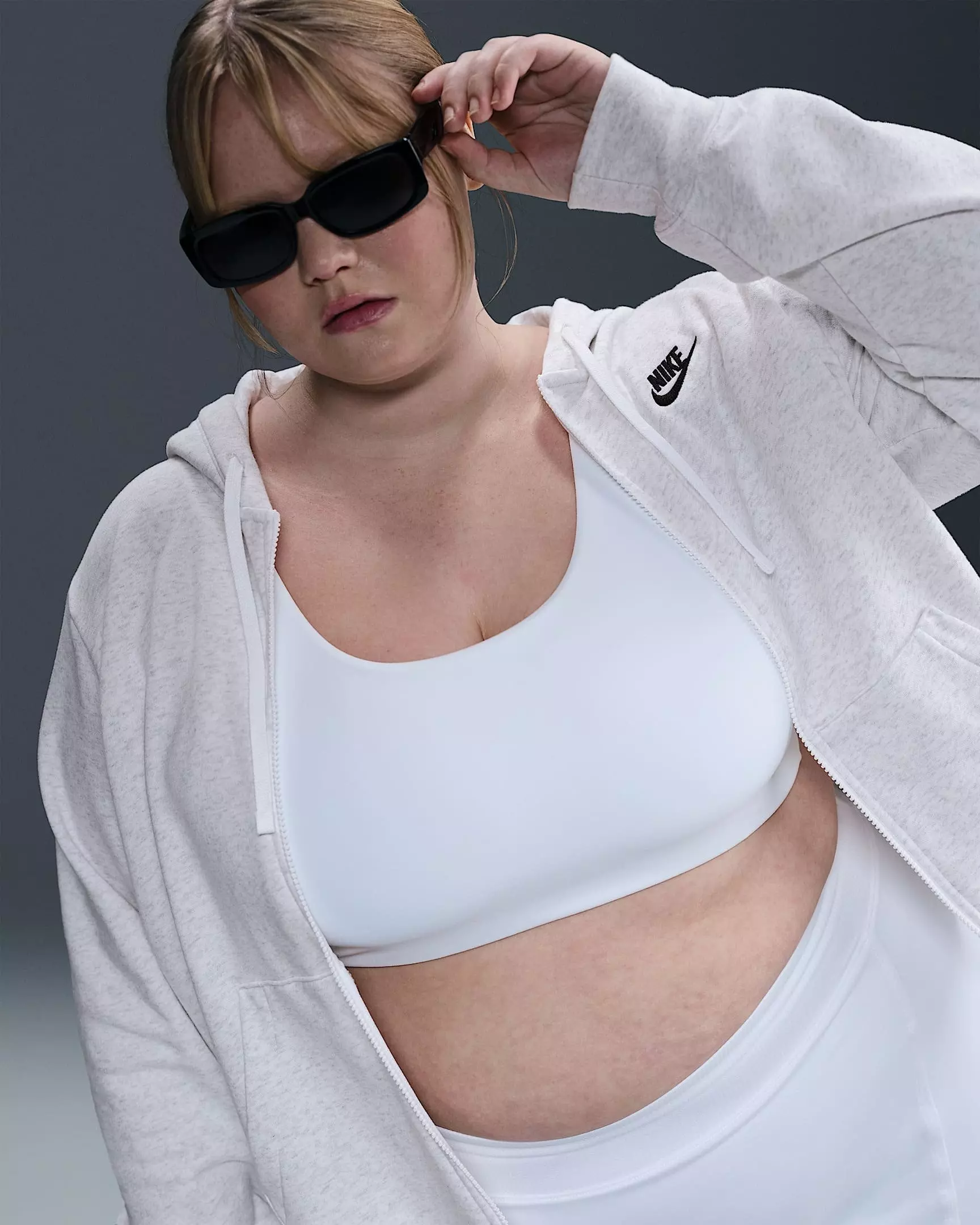 Nike Club Sportswear Fleece Full-Zip Jacket -Birch Heather - BIRCH HEATHER