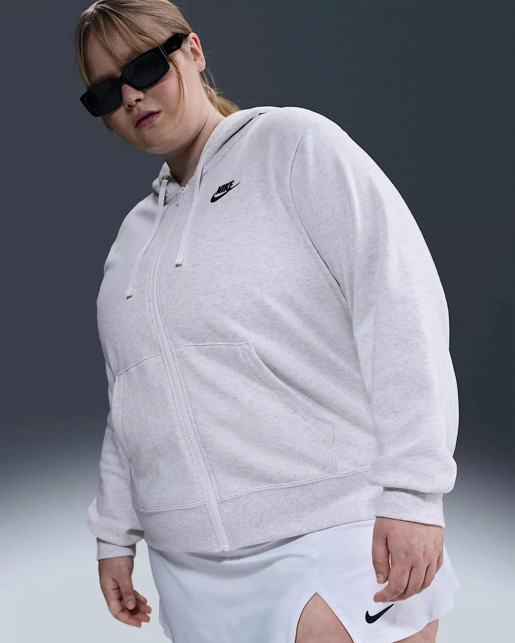 Nike Club Sportswear Fleece Full-Zip Jacket - Birch Heather - BIRCH HEATHER