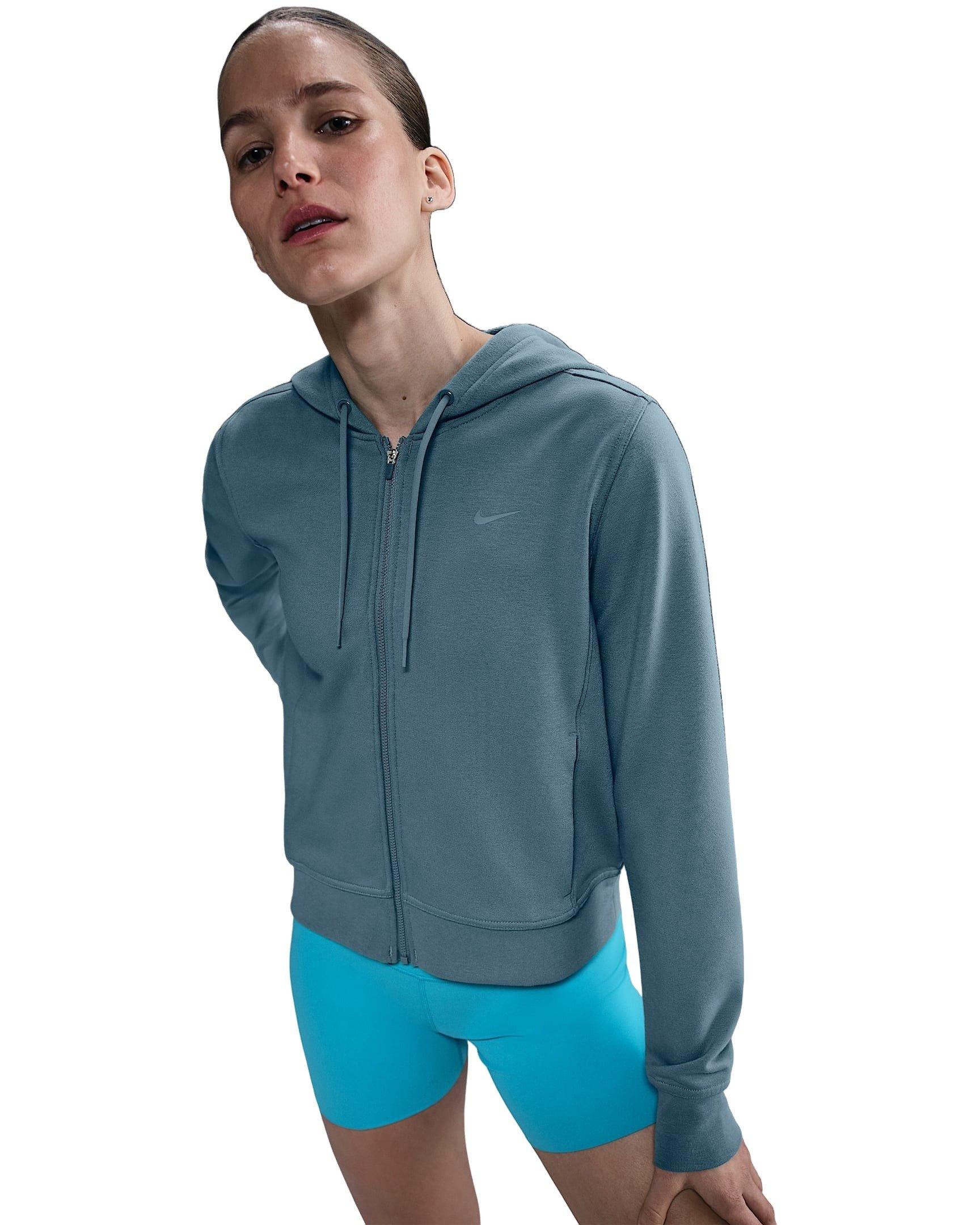 Nike Women's Dri-FIT One Full-Zip French Terry Jacket -Blue - BLUE Thumbnail View 1