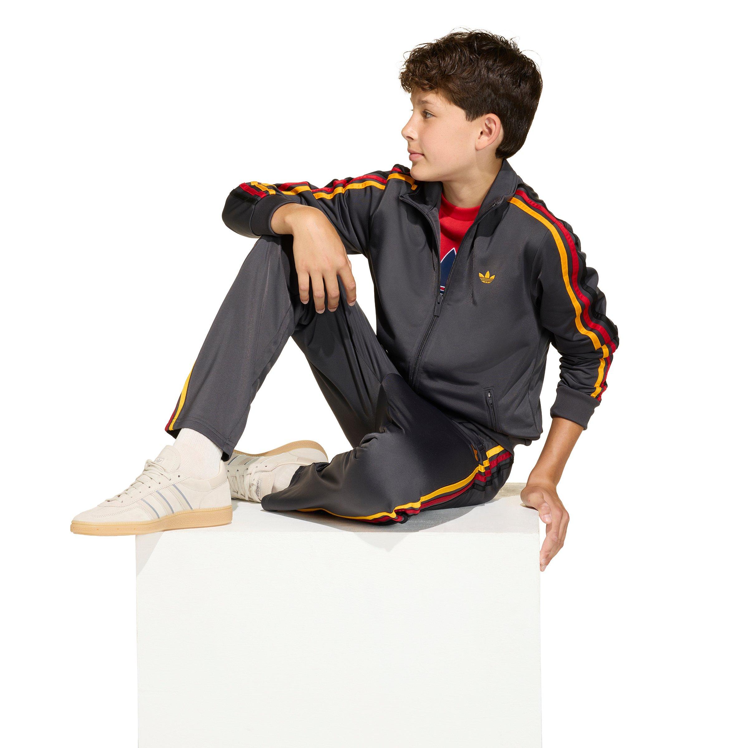 adidas Originals Big Boys' Firebird Tracksuit Bottoms - Dark Grey - DARK GREY Thumbnail View 5