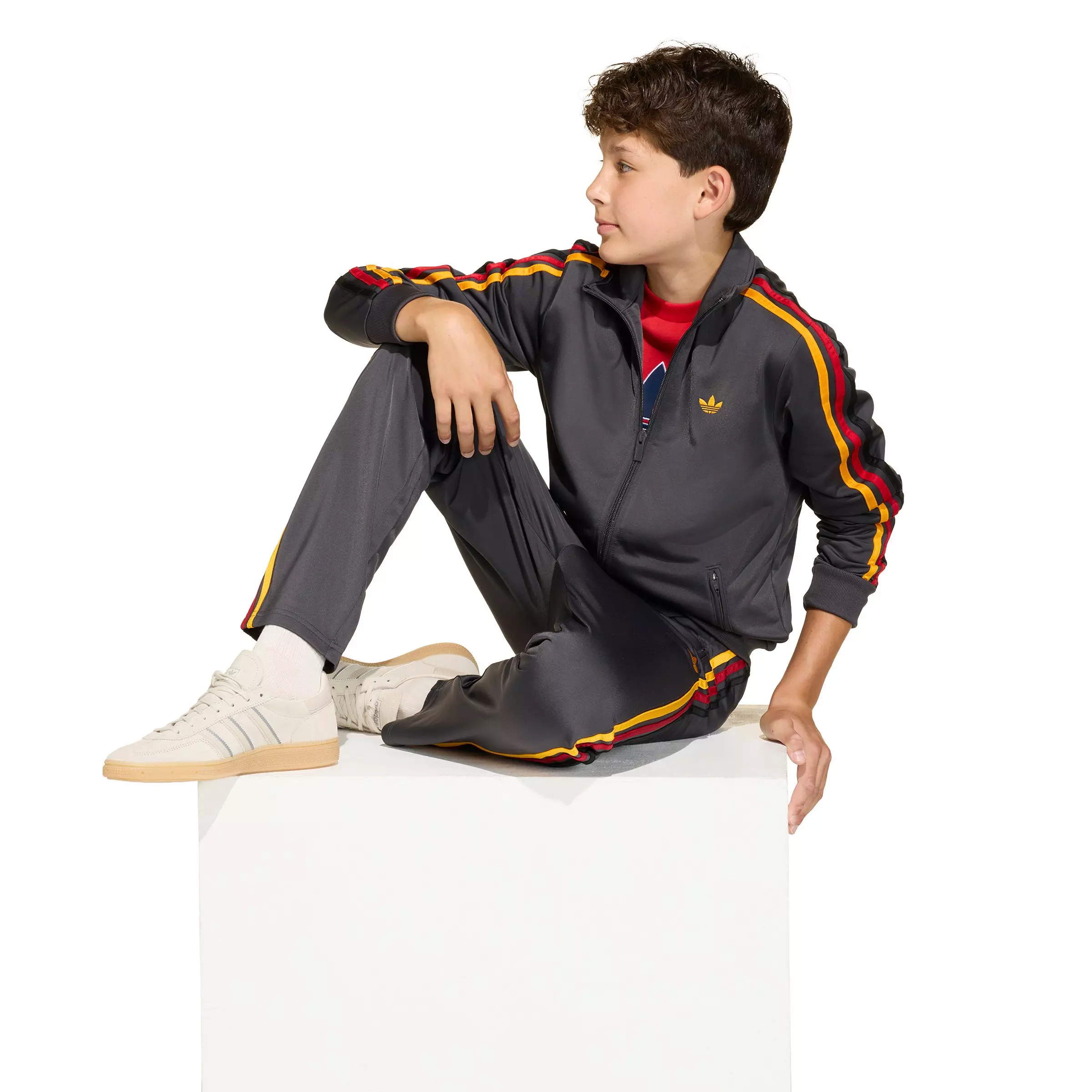 adidas Originals Big Boys' Firebird Tracksuit Bottoms - Dark Grey - DARK GREY
