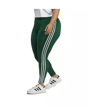 adidas Originals Adicolor 3 stripe leggings in dark green