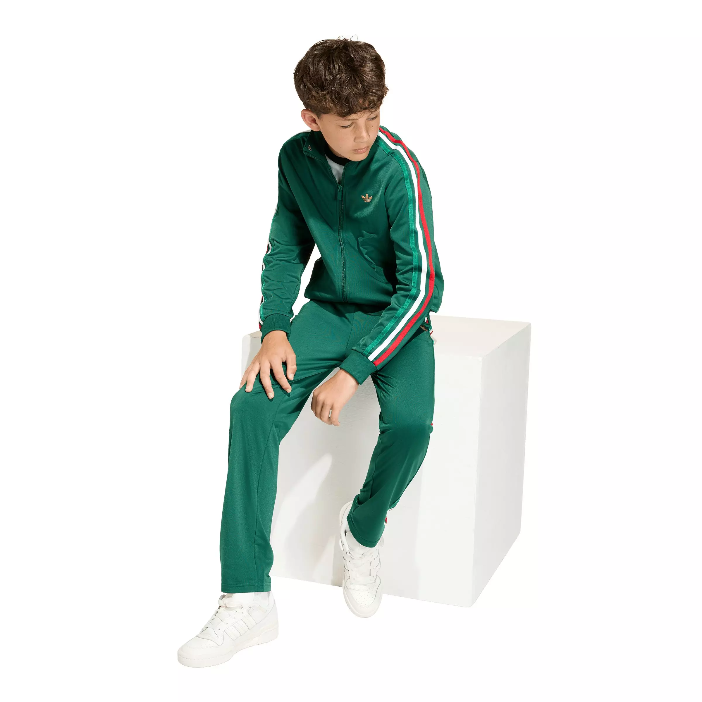 adidas Originals Big Boys' Firebird Tracksuit Bottoms - Dark Green - DARK GREEN