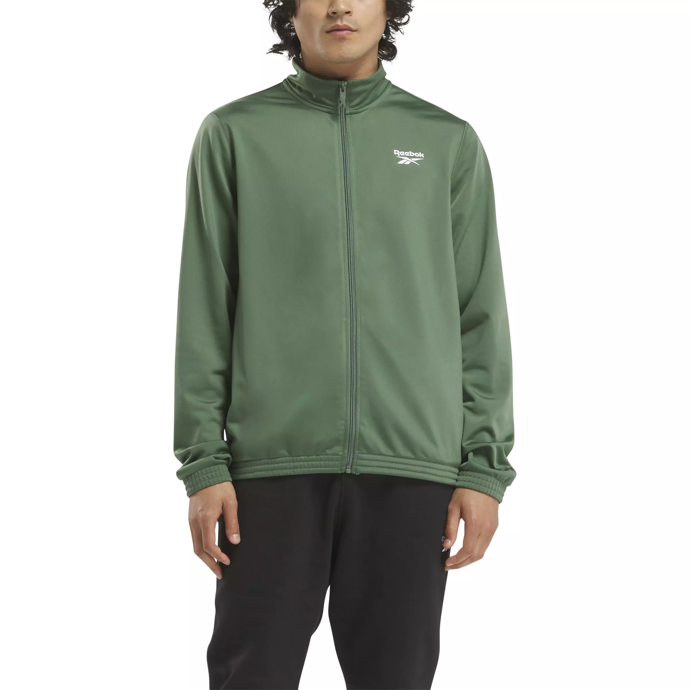 Reebok Unisex Identity Small Logo Knit Track Jacket - GREEN