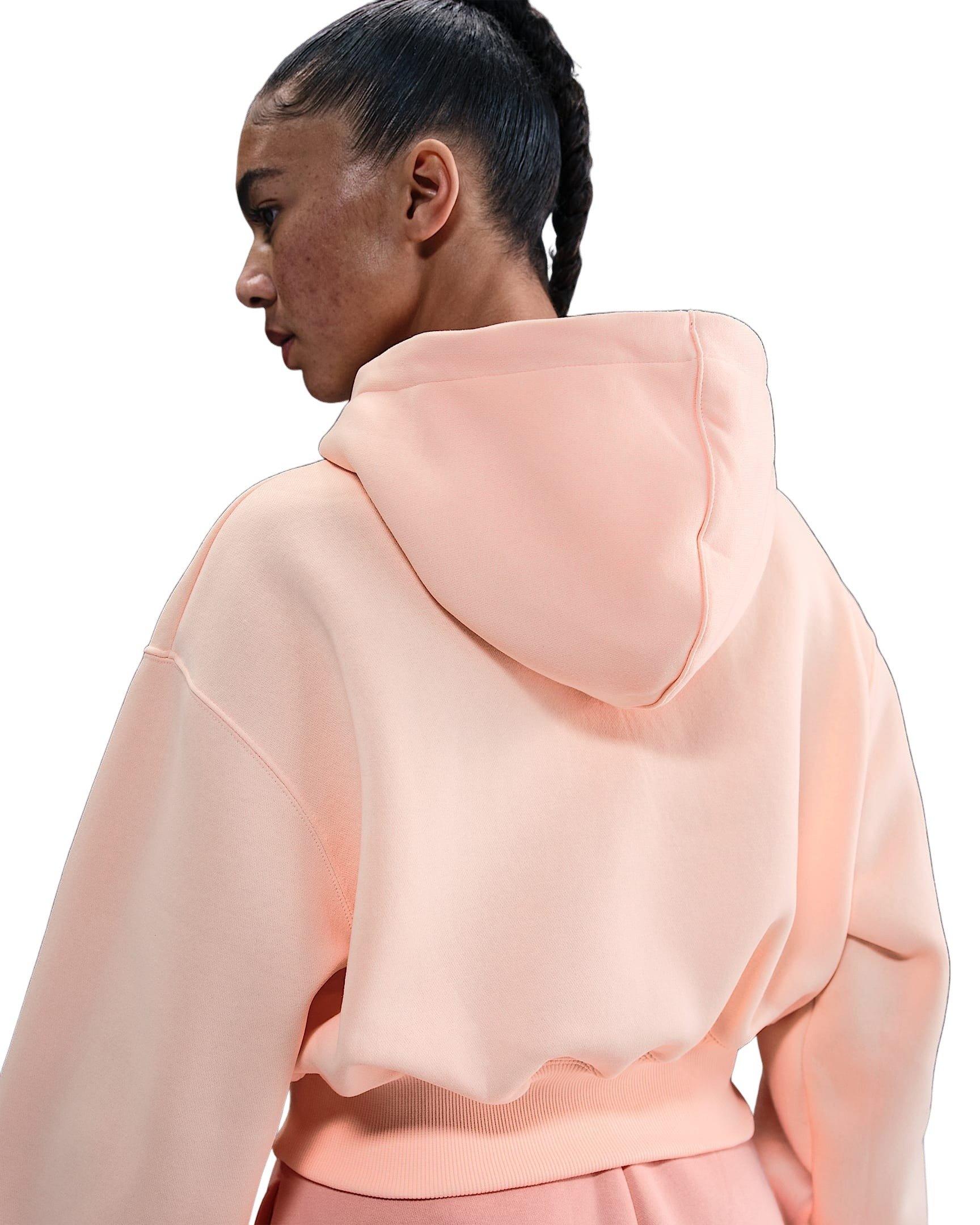 Nike Women's Sportswear Phoenix Fleece Loose Cropped Full-Zip Jacket -Pink - PINK Thumbnail View 2