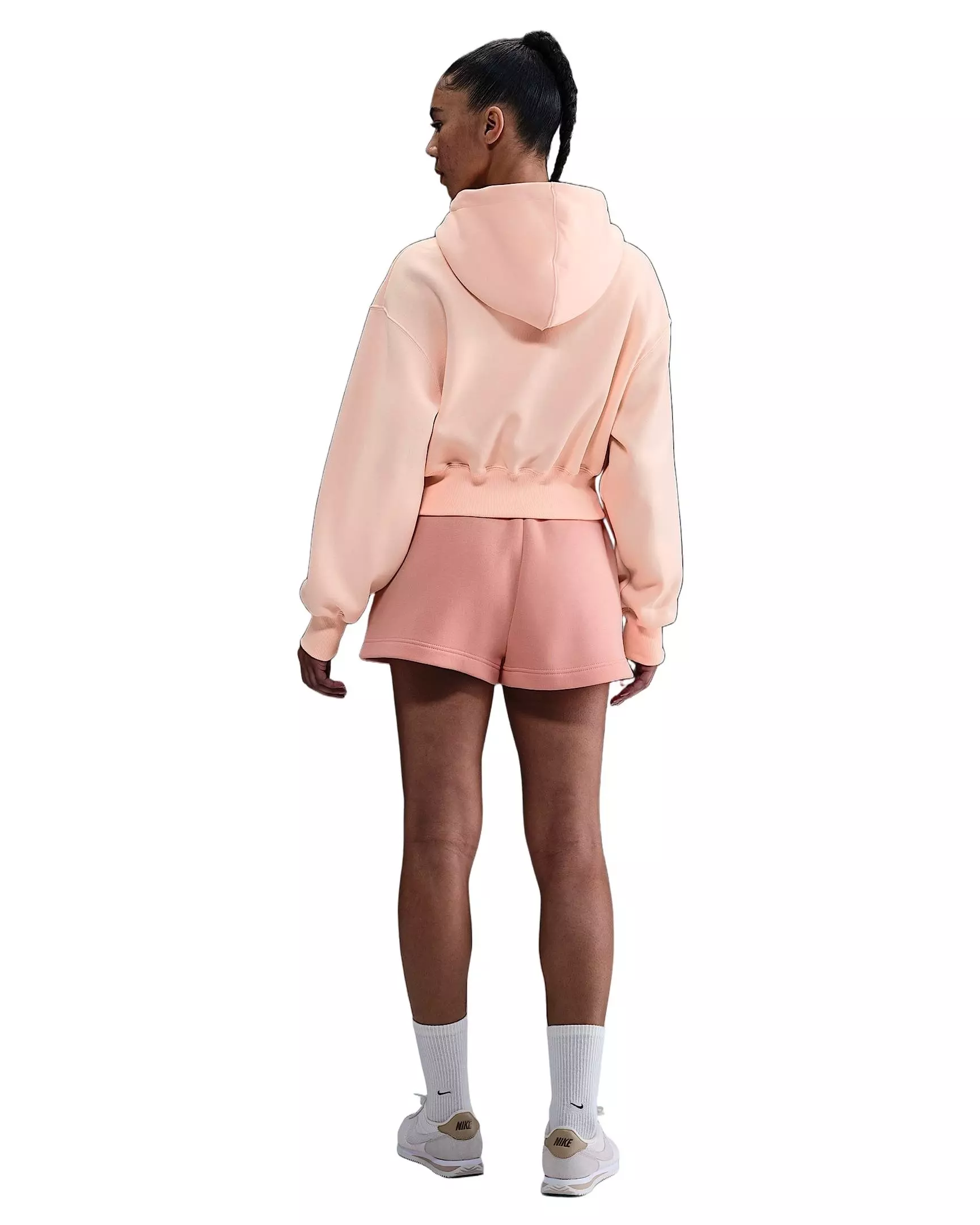 Nike Women's Sportswear Phoenix Fleece Loose Cropped Full-Zip Jacket - Pink - PINK