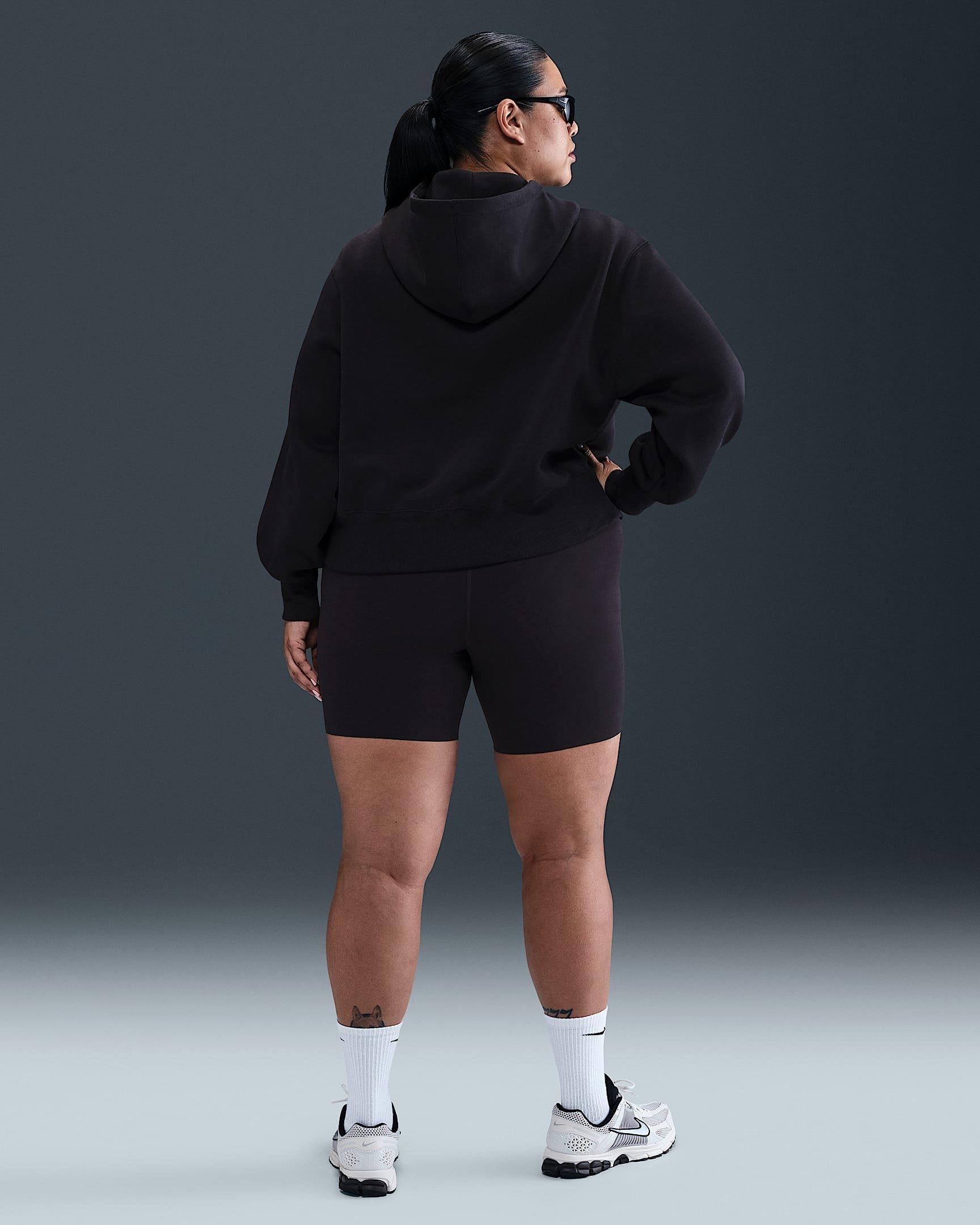 Nike Women's Sportswear Fleece Phoenix Loose Cropped Full-Zip Jacket -Black - BLACK Thumbnail View 5