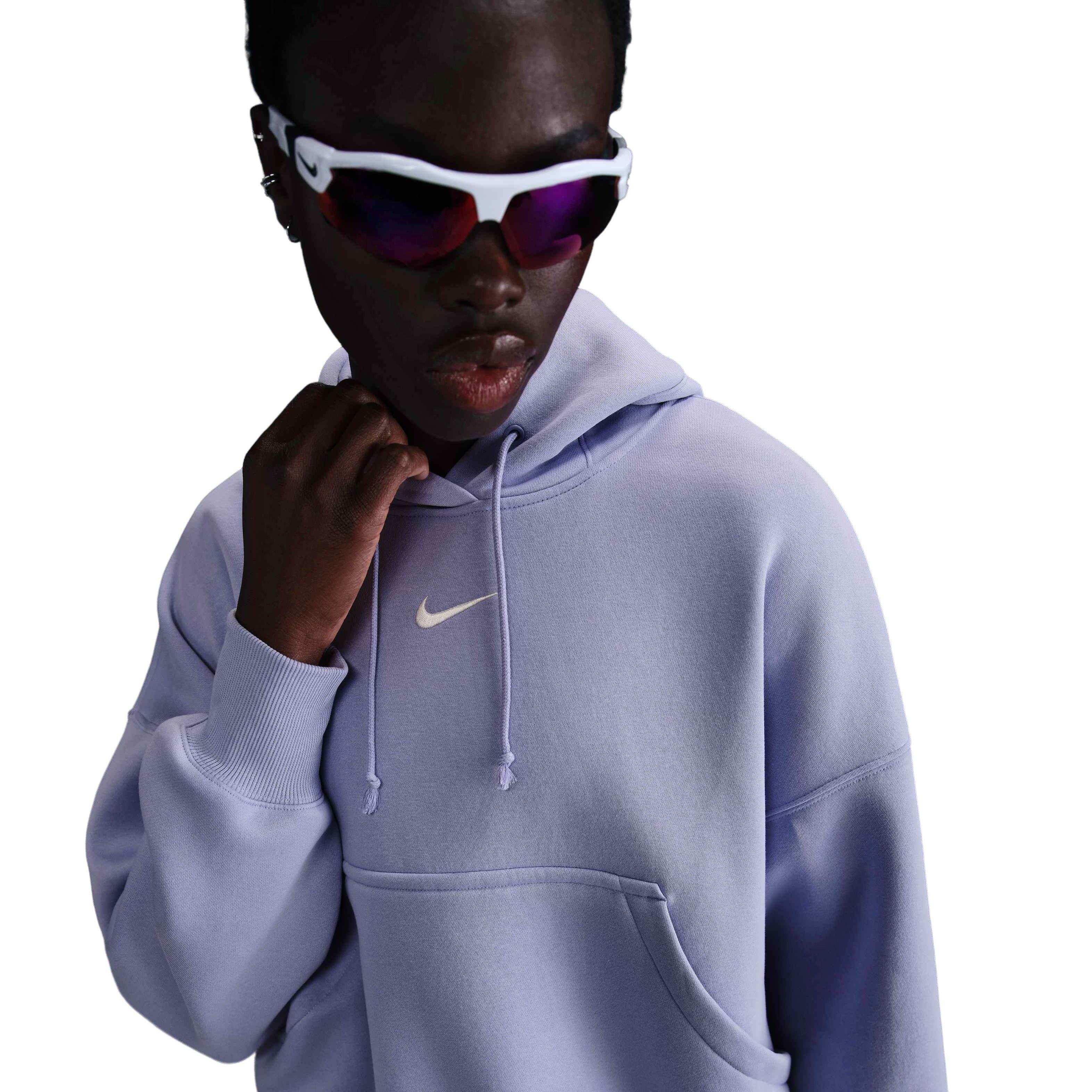 Nike Women's Sportswear Phoenix Fleece Over-Oversized Pullover Hoodie -Purple - PURPLE Thumbnail View 3
