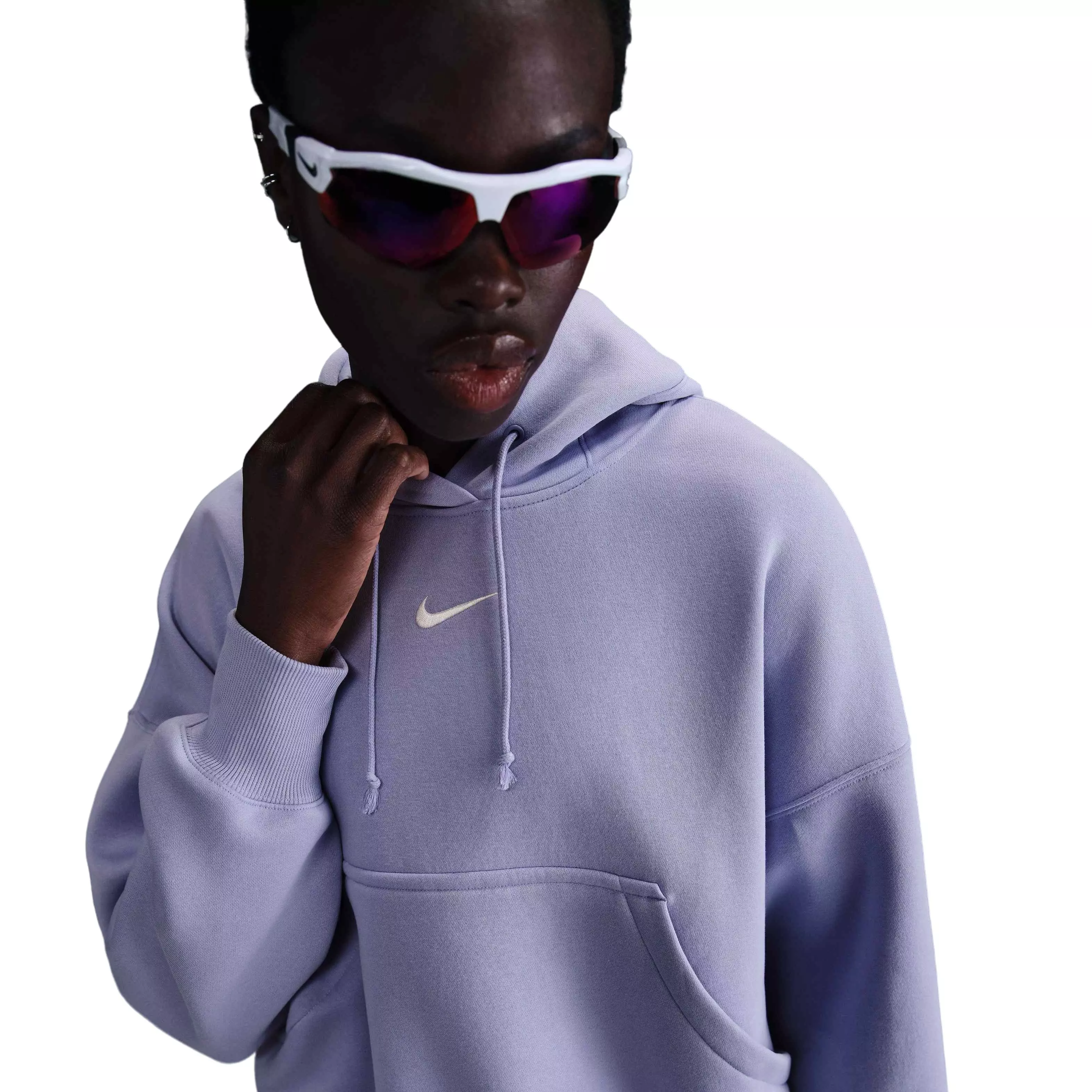Nike Women's Sportswear Phoenix Fleece Over-Oversized Pullover Hoodie -Purple - PURPLE