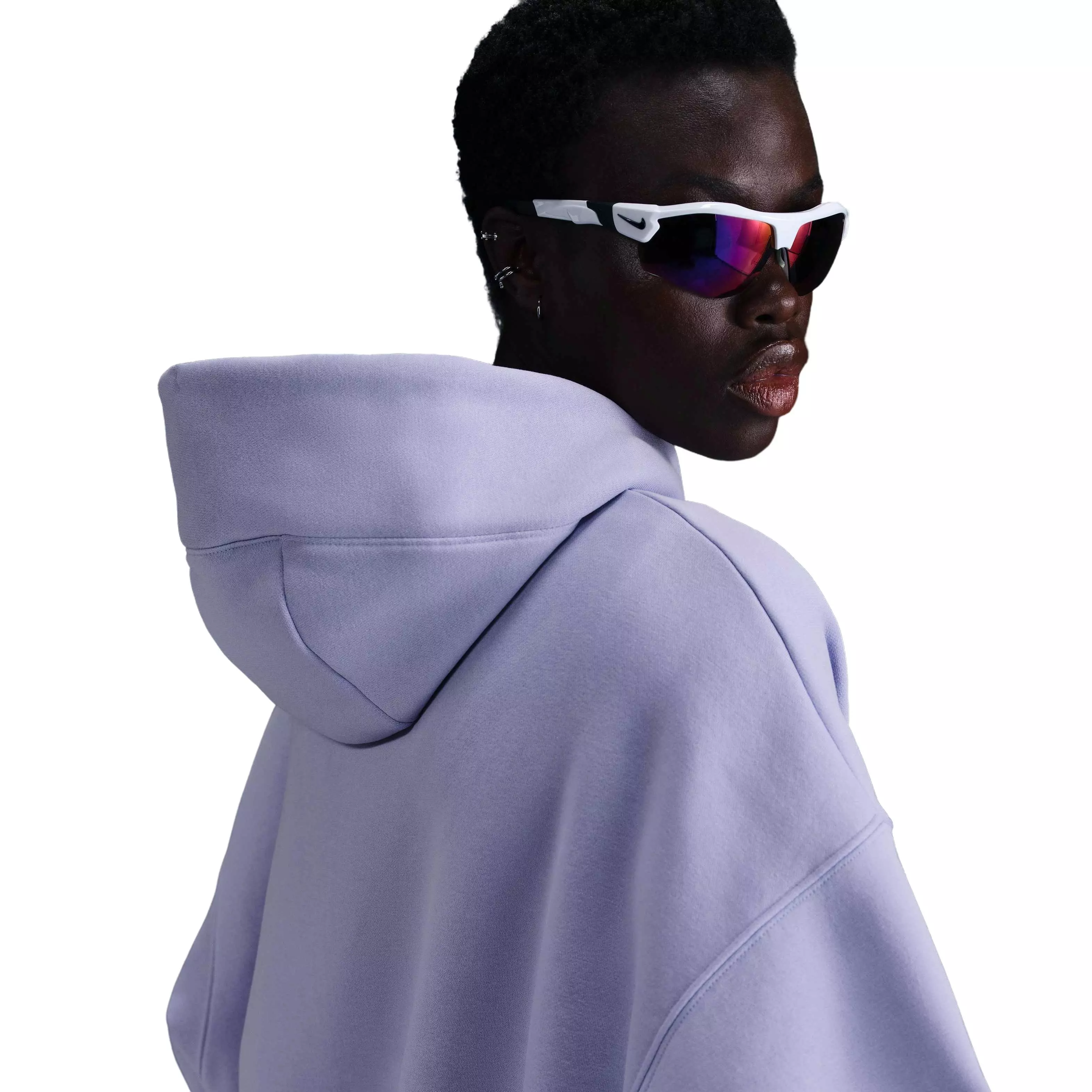 Nike Women's Sportswear Phoenix Fleece Over-Oversized Pullover Hoodie -Purple - PURPLE