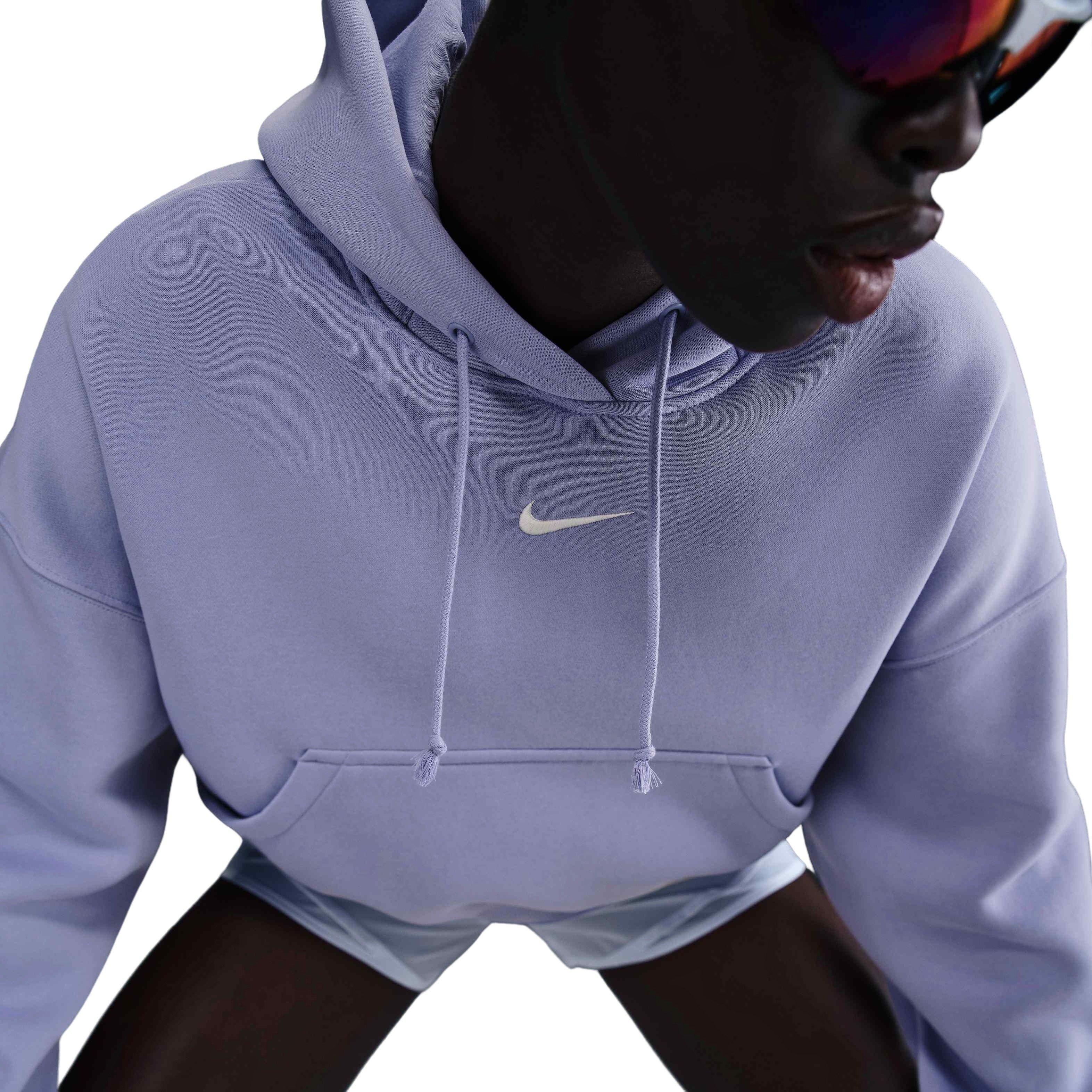 Nike Women's Sportswear Phoenix Fleece Over-Oversized Pullover Hoodie -Purple - PURPLE Thumbnail View 5