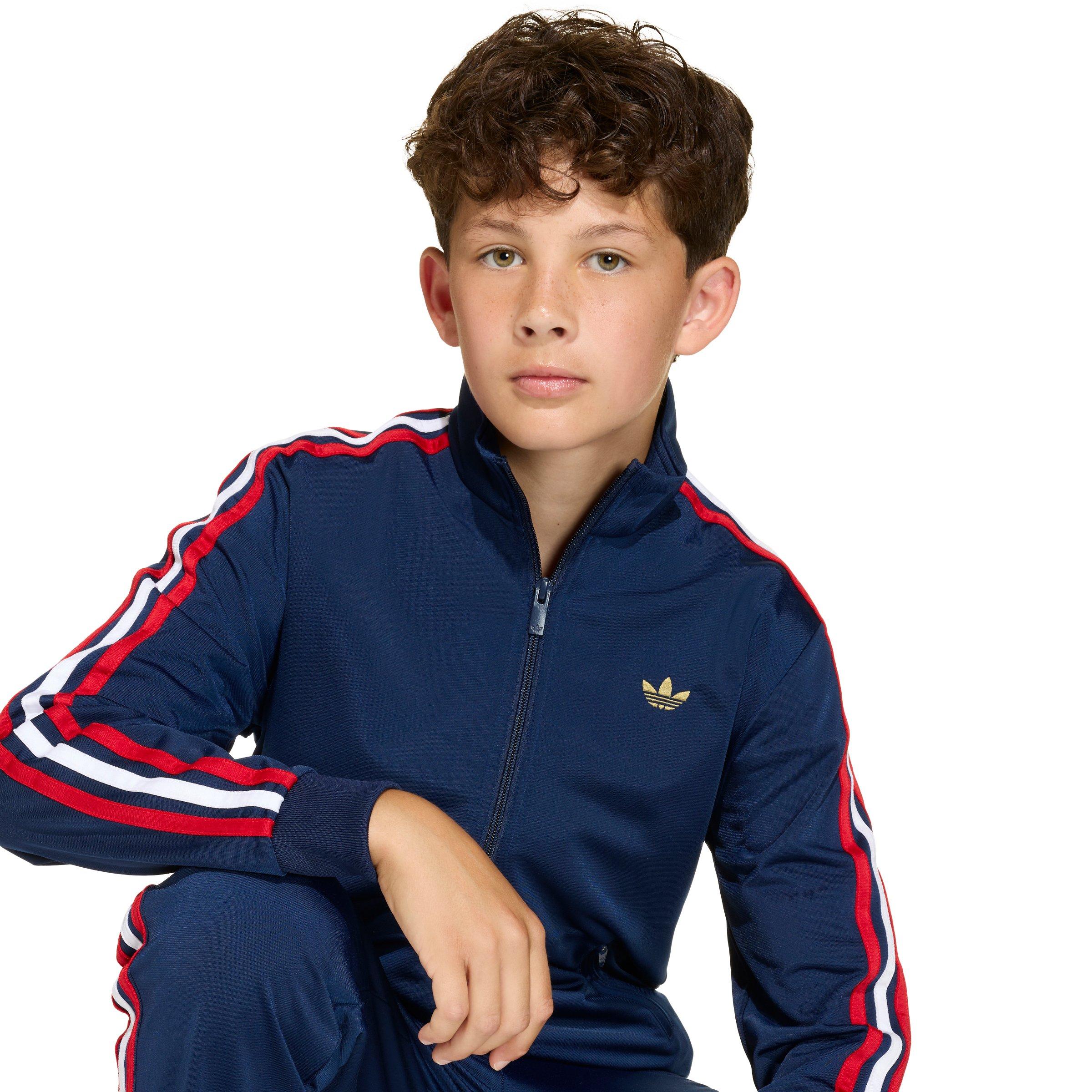 adidas Originals Big Kids' Firebird Loose Track Top - Dark Blue - DARK BLUE Thumbnail View 4