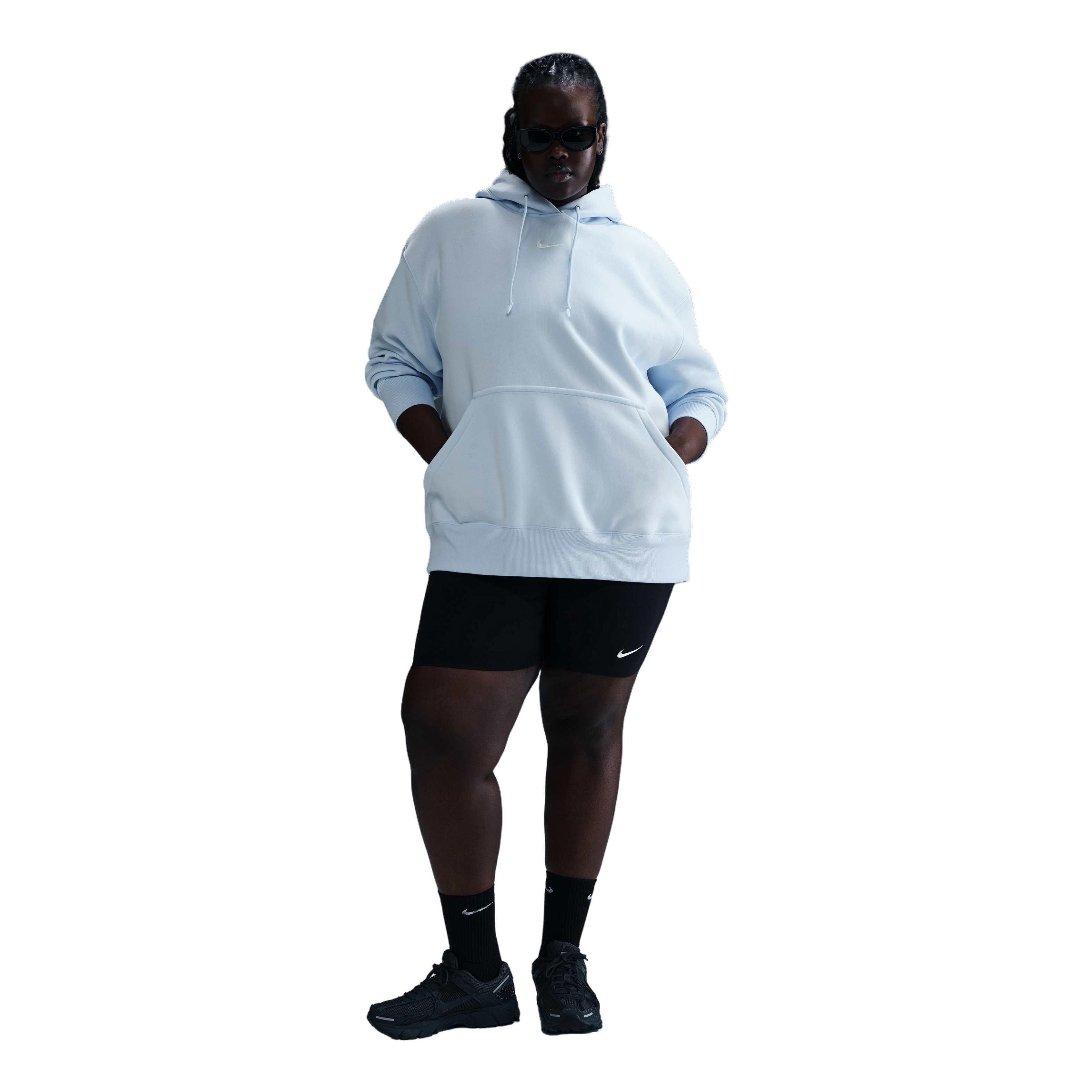 Nike Women's Sportswear Phoenix Fleece Plus Oversized Pullover Hoodie - Blue - BLUE Thumbnail View 1