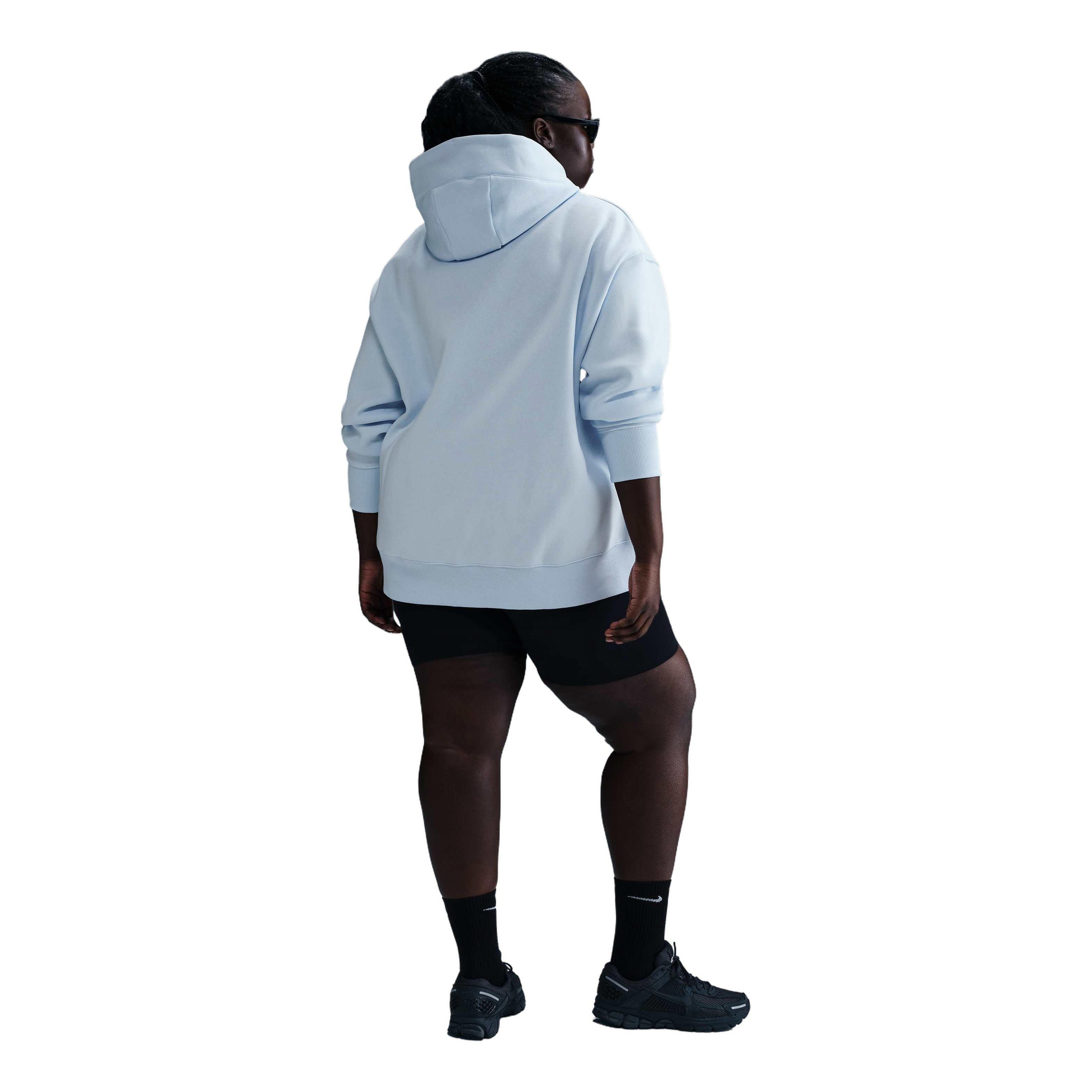 Nike Women's Sportswear Phoenix Fleece Plus Oversized Pullover Hoodie - Blue - BLUE Thumbnail View 2