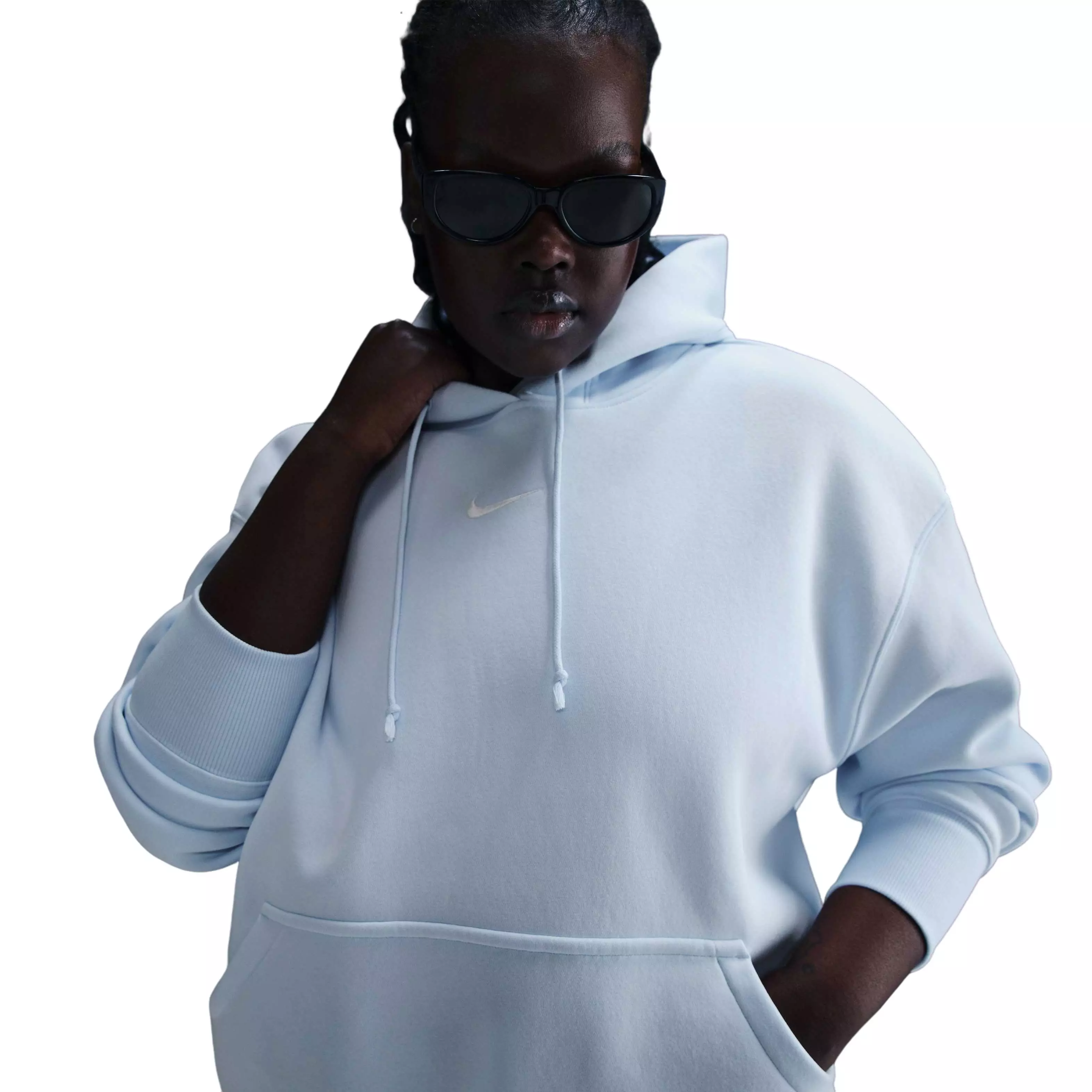 Nike Women's Sportswear Phoenix Fleece Plus Oversized Pullover Hoodie -Blue - BLUE