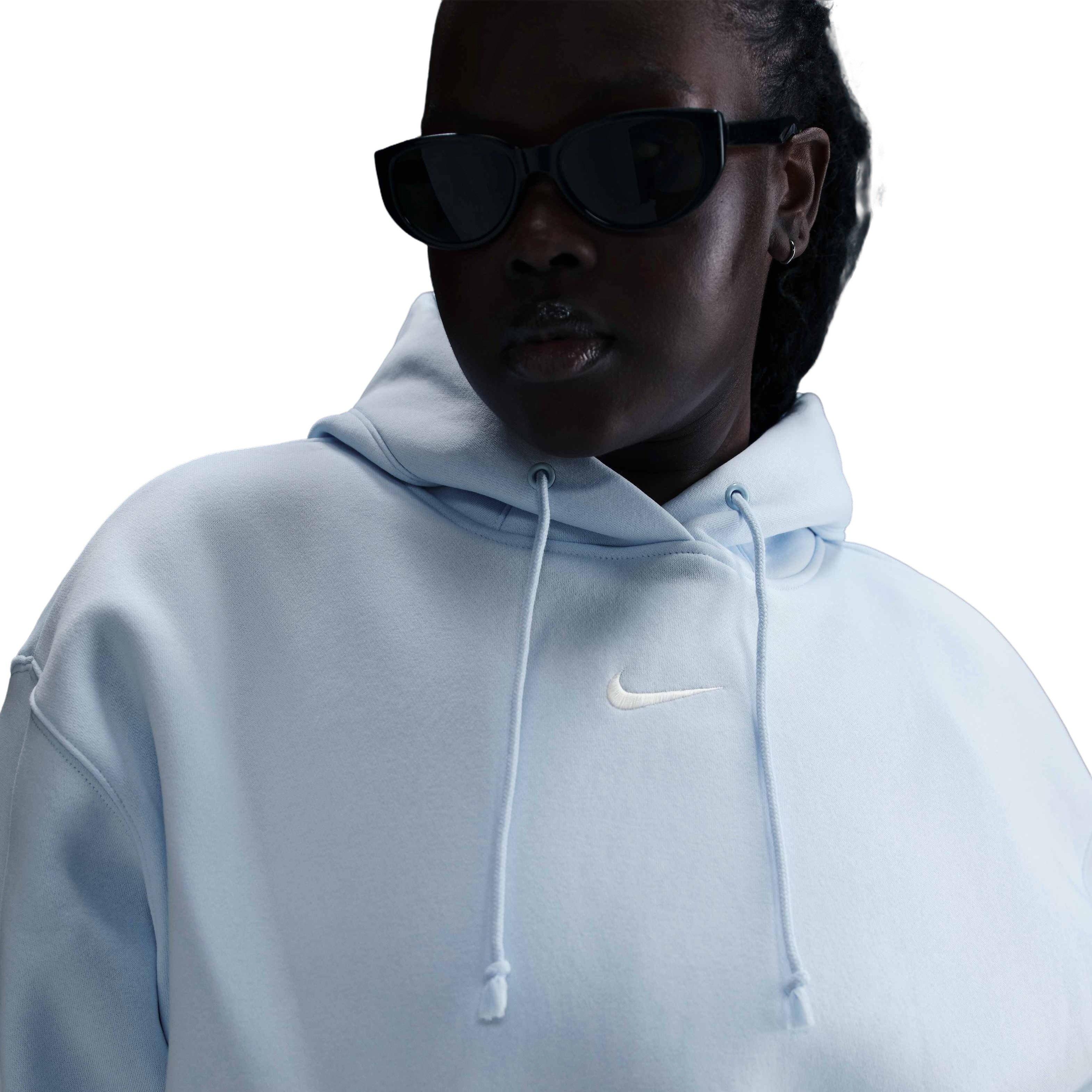 Nike Women's Sportswear Phoenix Fleece Plus Oversized Pullover Hoodie - Blue - BLUE Thumbnail View 5