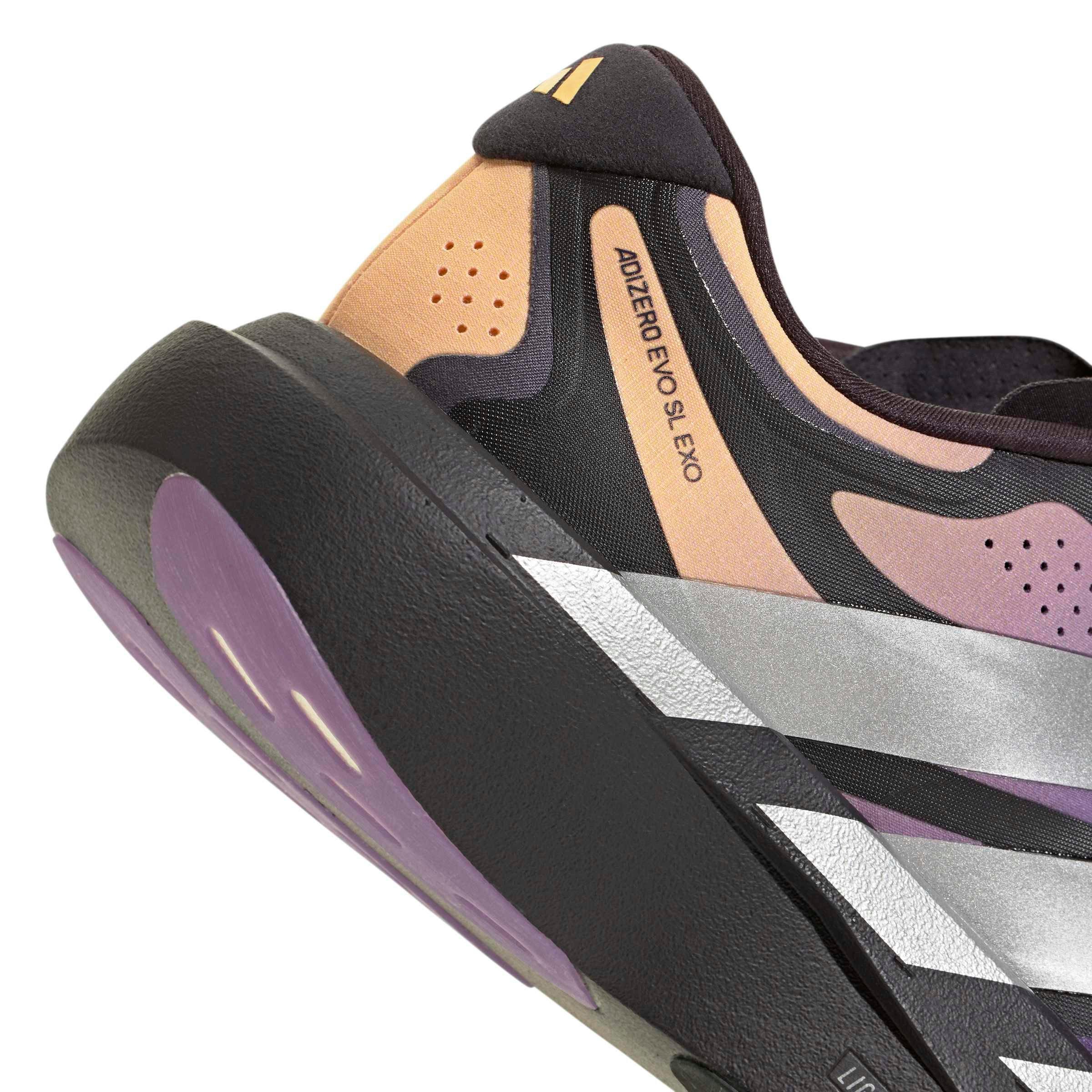 adidas Adizero EVO SL EXO "Aurora Black/Silver Metallic/Active Purple" Women's Running Shoe - BLACK/SILVER/PURPLE