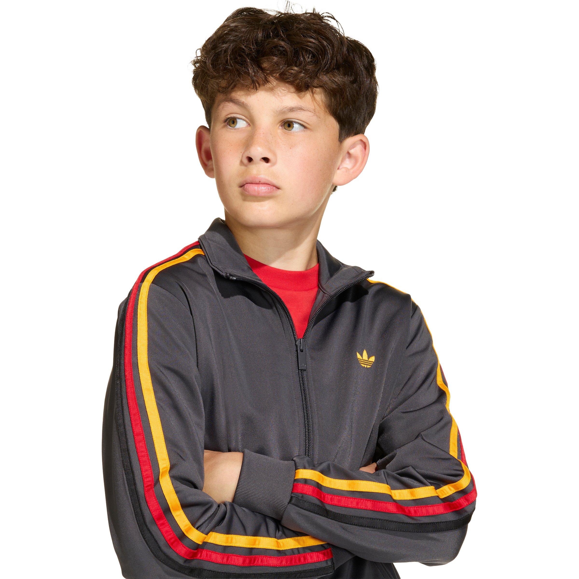 adidas Originals Big Kids' Firebird Loose Track Top - Dark Grey - DARK GREY Thumbnail View 3