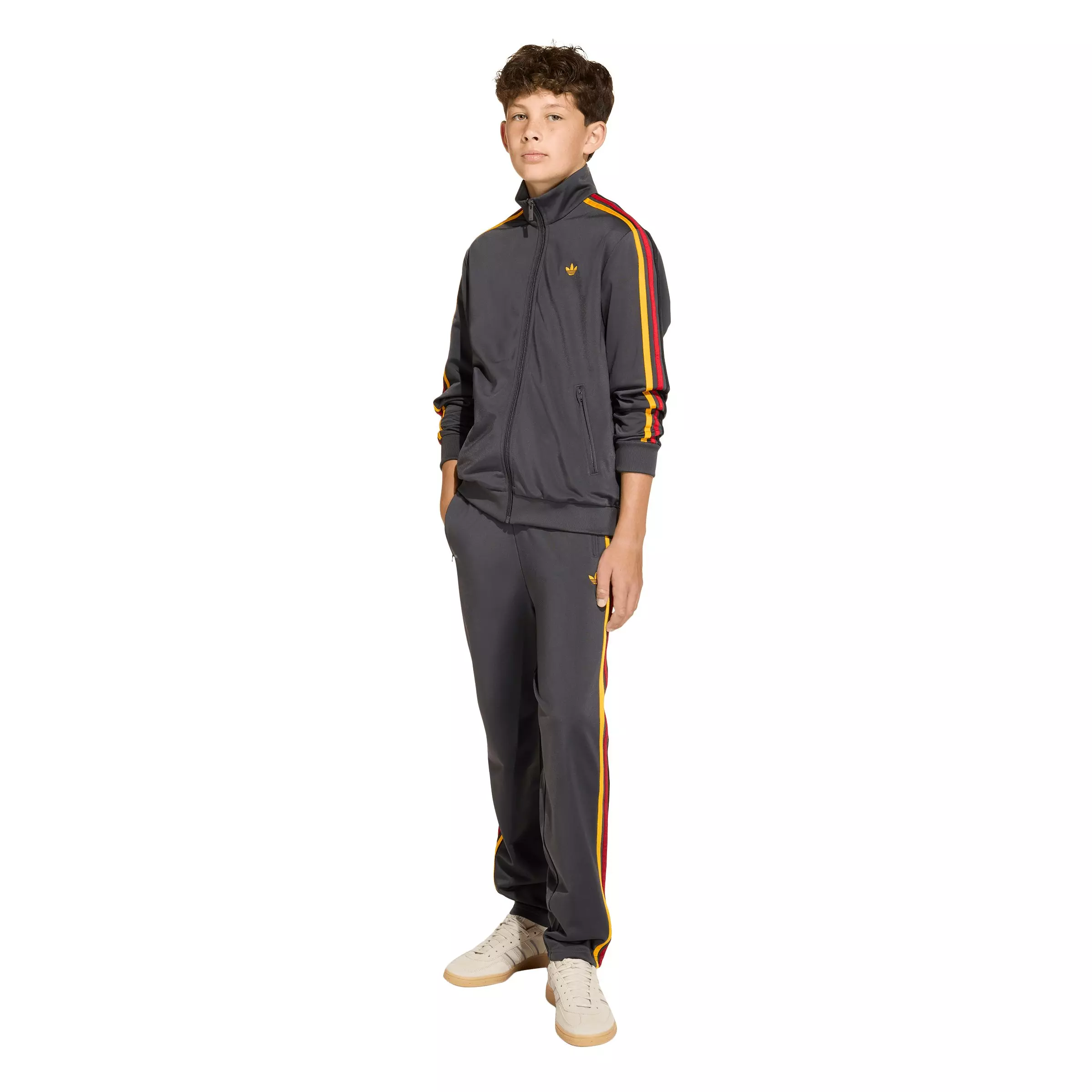 adidas Originals Big Kids' Firebird Loose Track Top - Dark Grey - DARK GREY