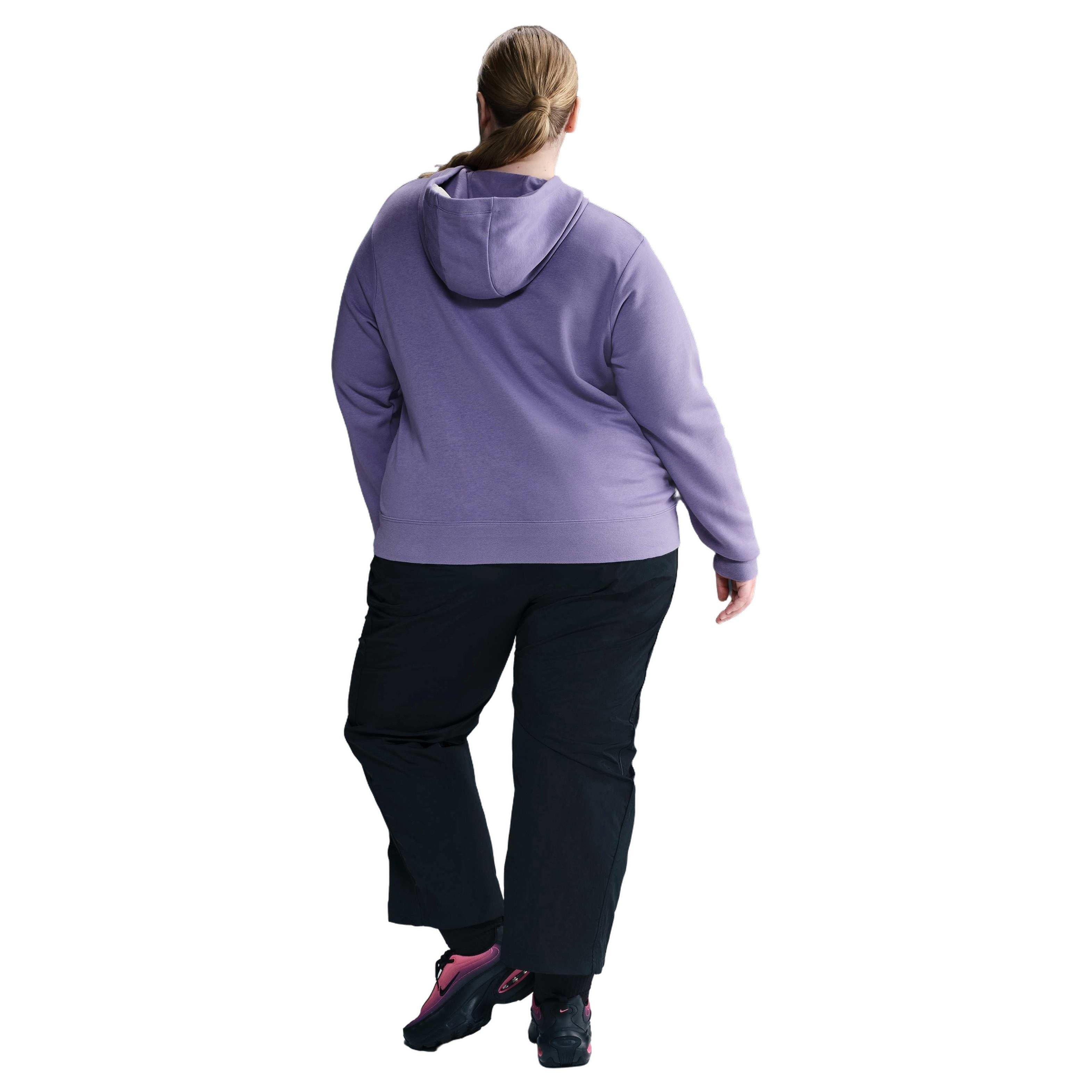 Nike Women's Sportswear Club Fleece Standard Plus Pullover Hoodie -Purple - PURPLE Thumbnail View 2
