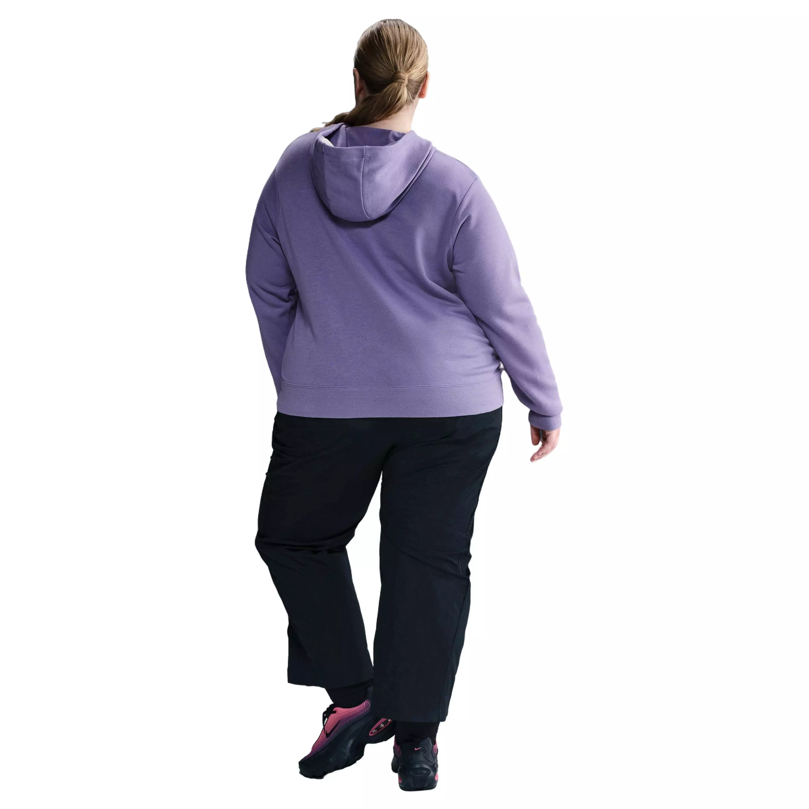 Nike Women's Sportswear Club Fleece Standard Plus Pullover Hoodie -Purple - PURPLE